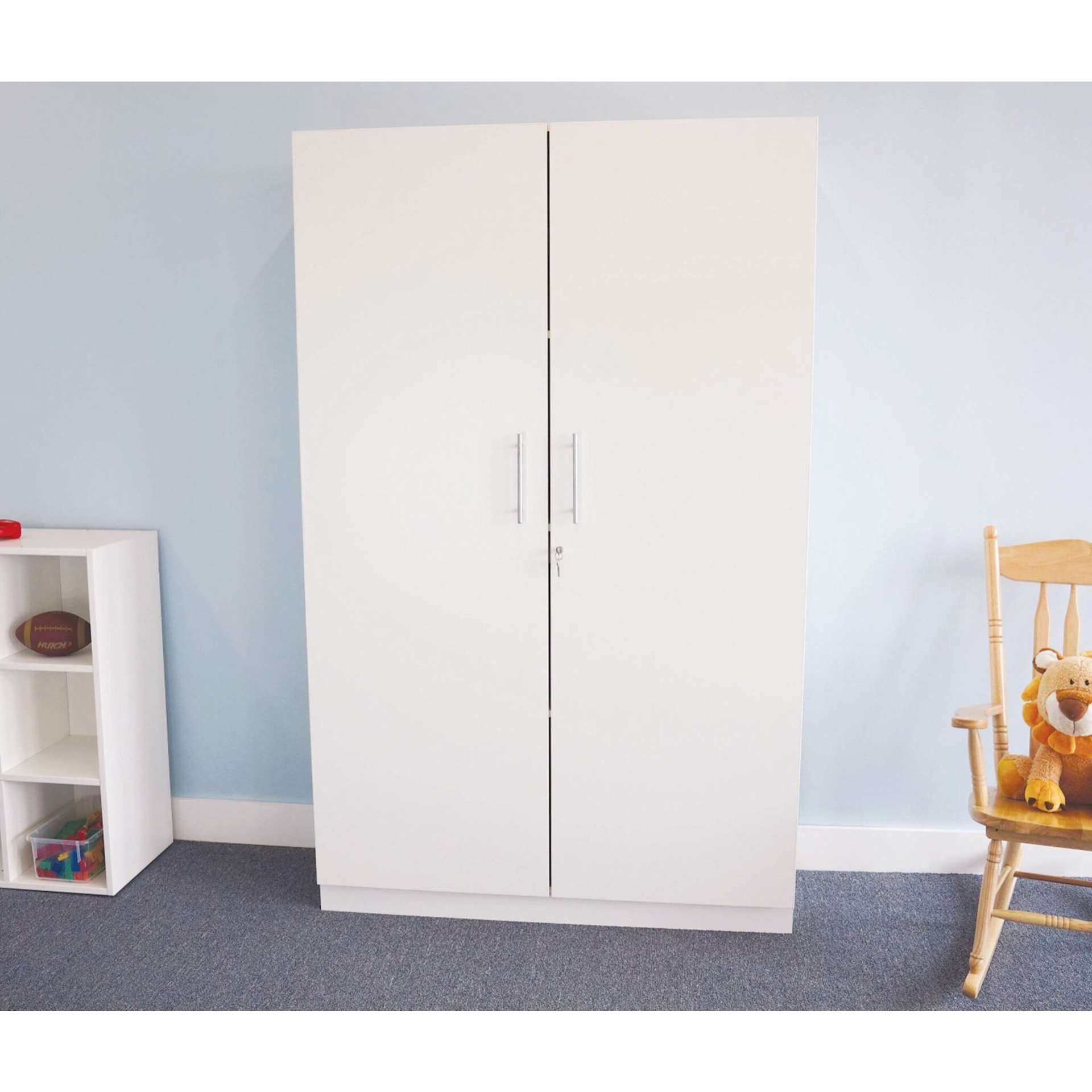 Whitney Brothers White Tall and Wide Wall Cabinet (Cabinet doors closed)
