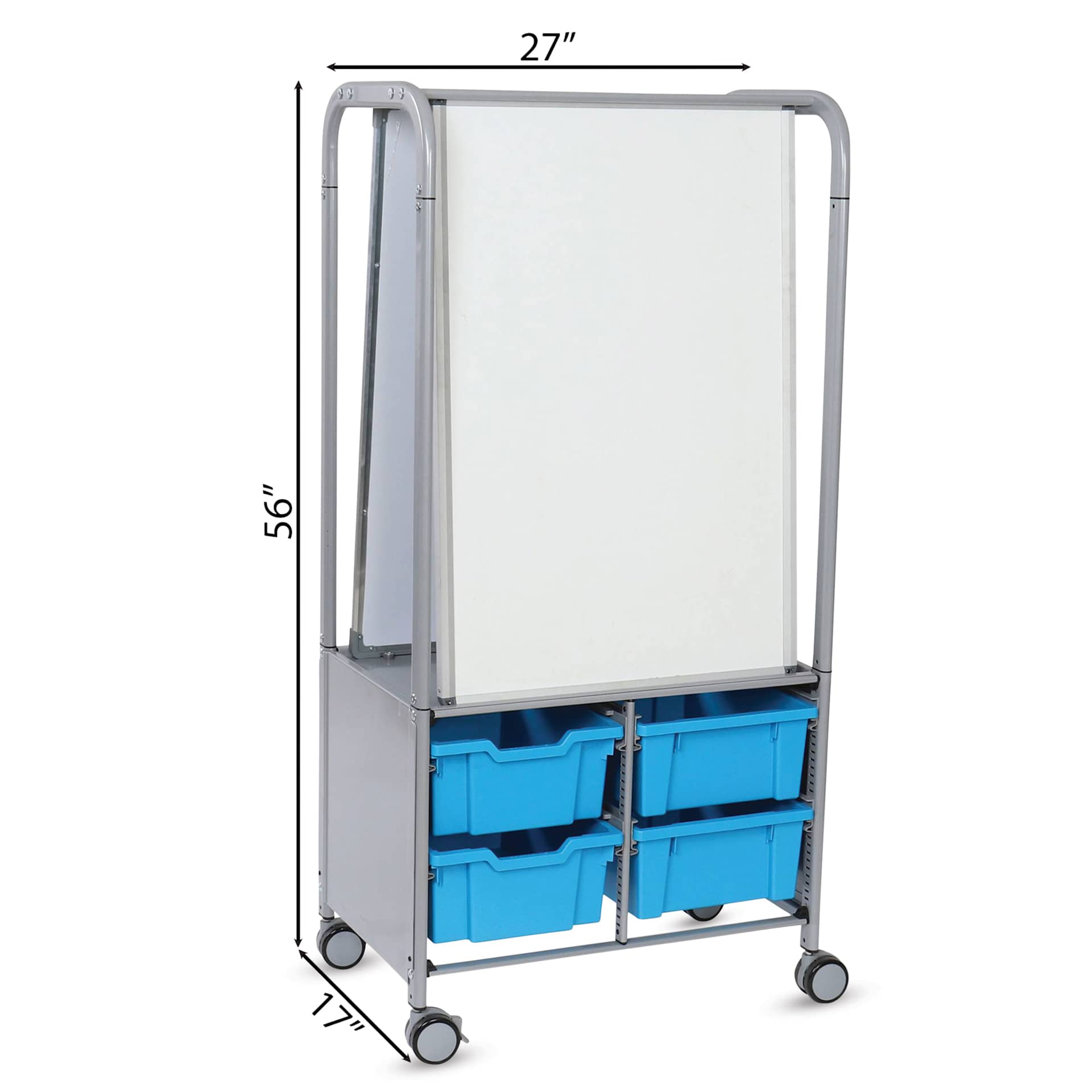 Gratnells MakerHub Cart - Silver with Cyan Blue