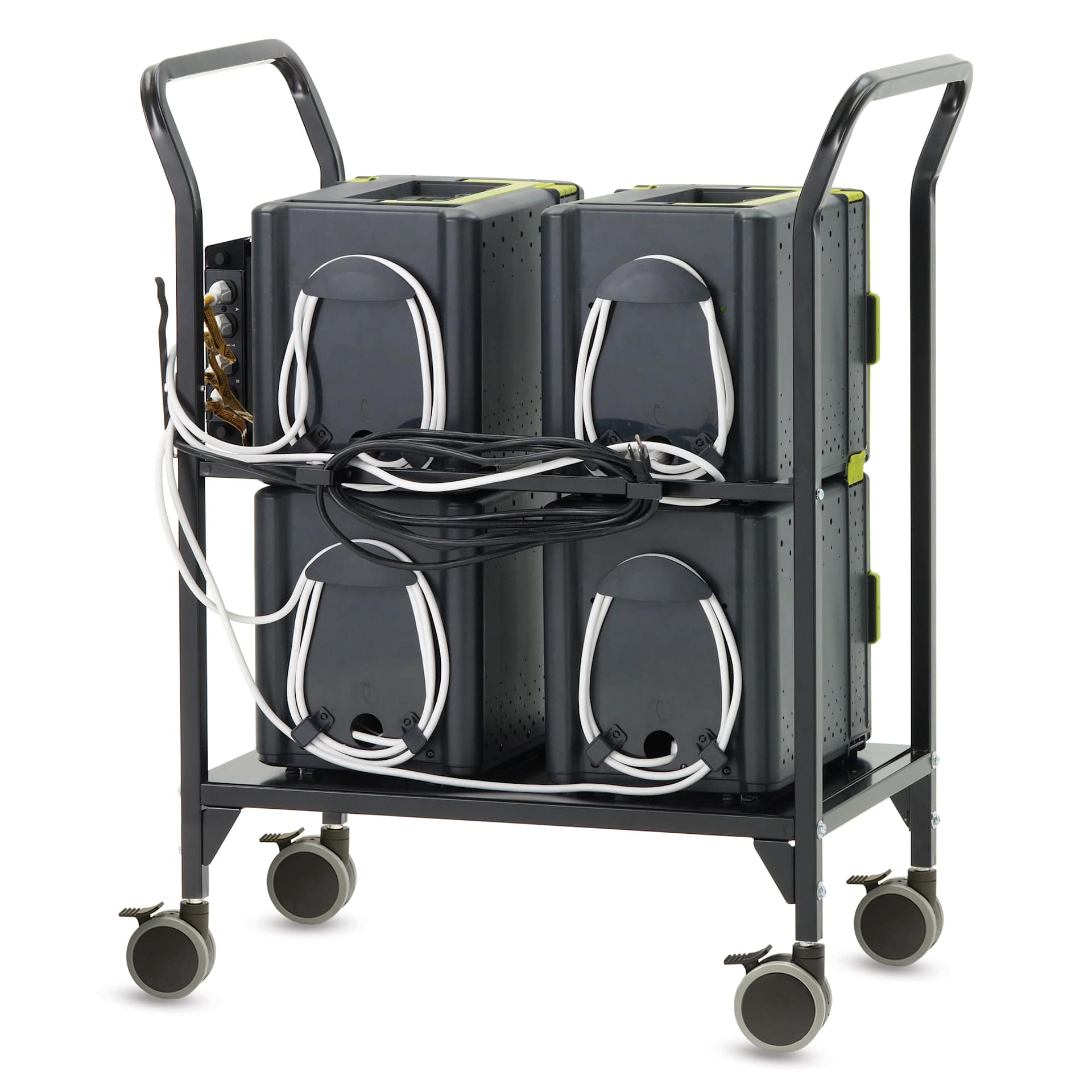 Copernicus Tech Tub2 Modular Charging & Storage Cart - 24-Device Cart, back of four tech tubs