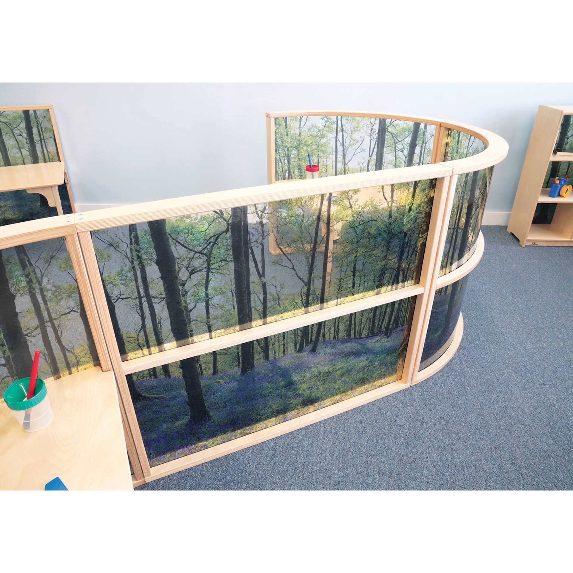 Whitney Brothers Nature View Divider Panel, connected to curved panels around a desk