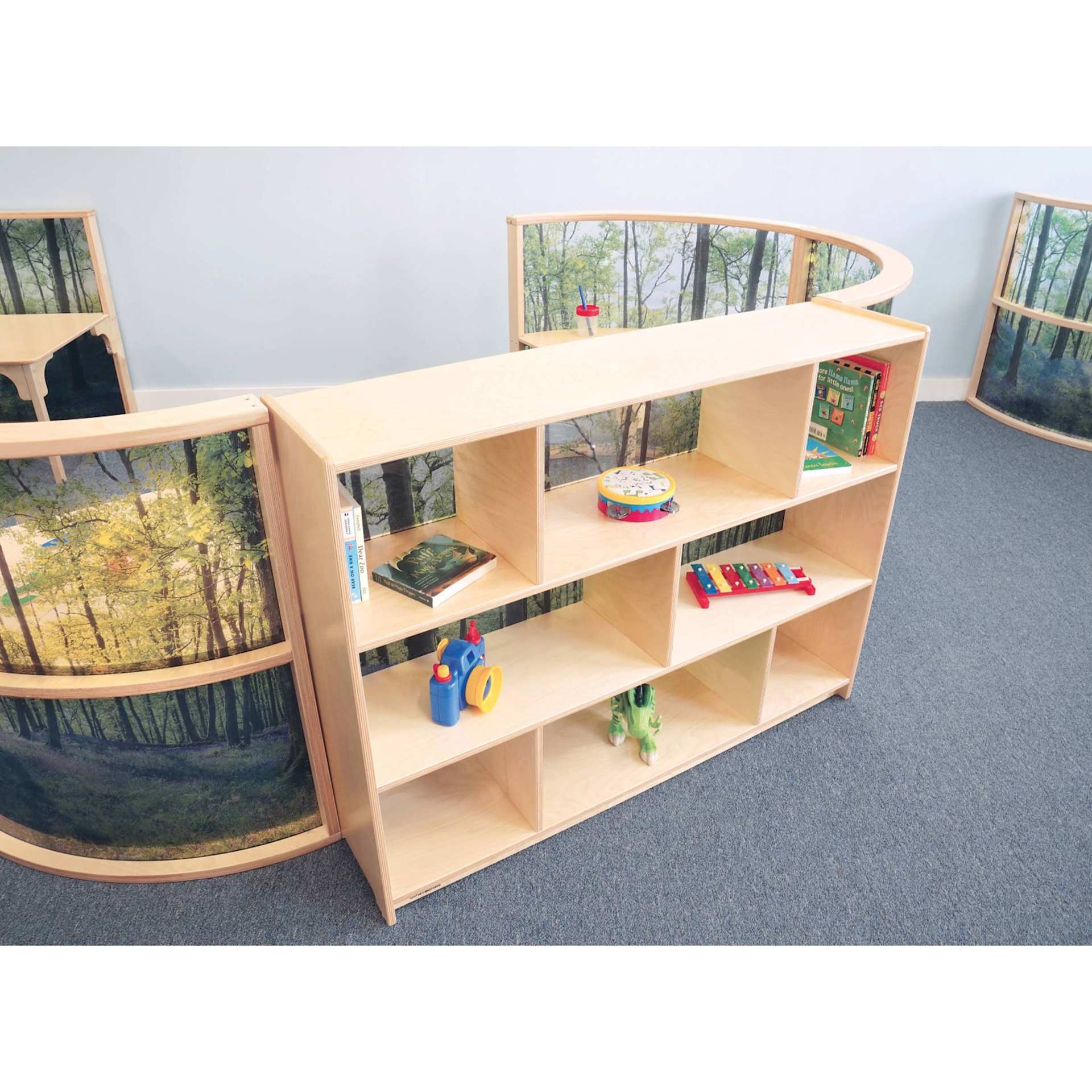 Whitney Brothers Nature View Serenity Cabinet, between classroom dividers