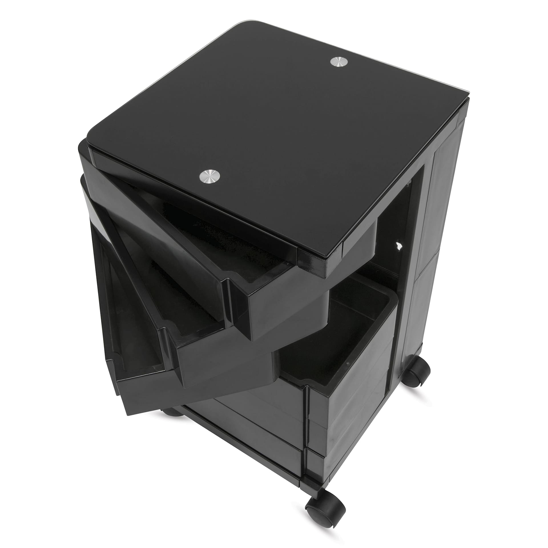 Studio Designs Kubx Cart, empty, storage compartments swung out