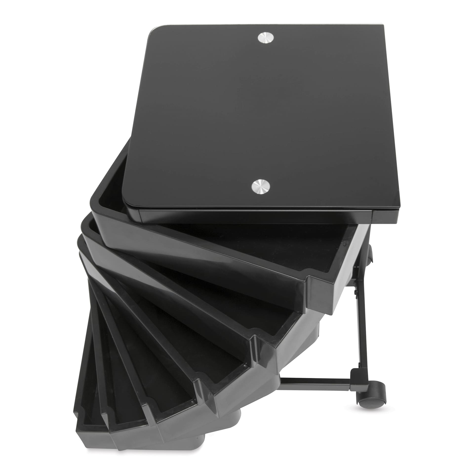 Studio Designs Kubx Cart, all storage compartments swung out