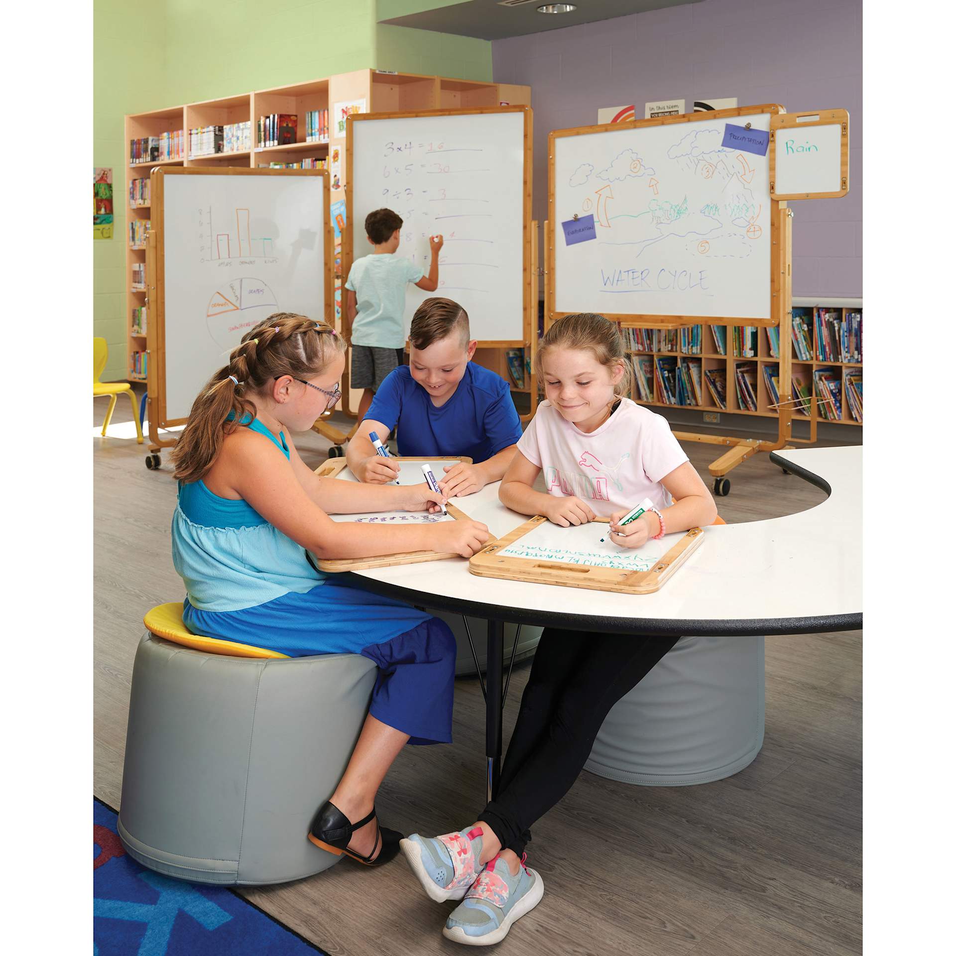 Copernicus Collaboration Whiteboard - Premium Model with Slate Kit, youth using Whiteboard slates
