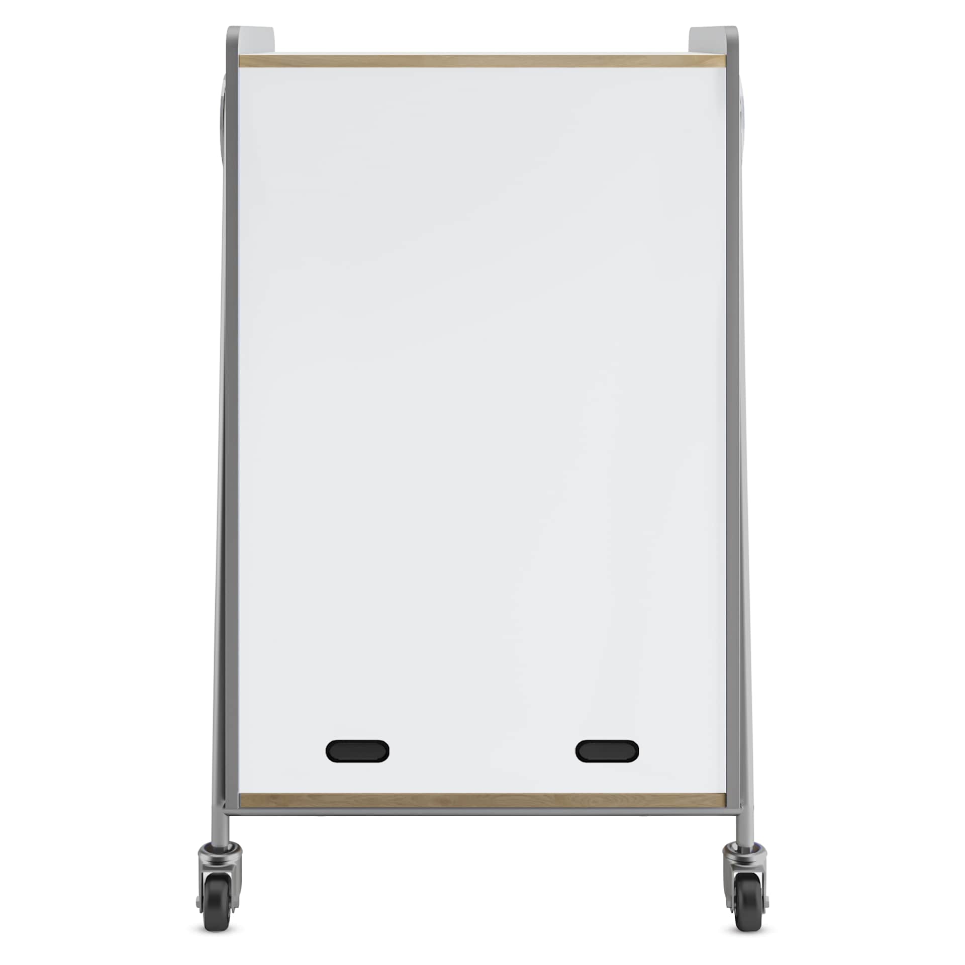 Safco Whiffle Typical 14 Double Storage Cart - Gray, dry-erase laminate in the back of the cart