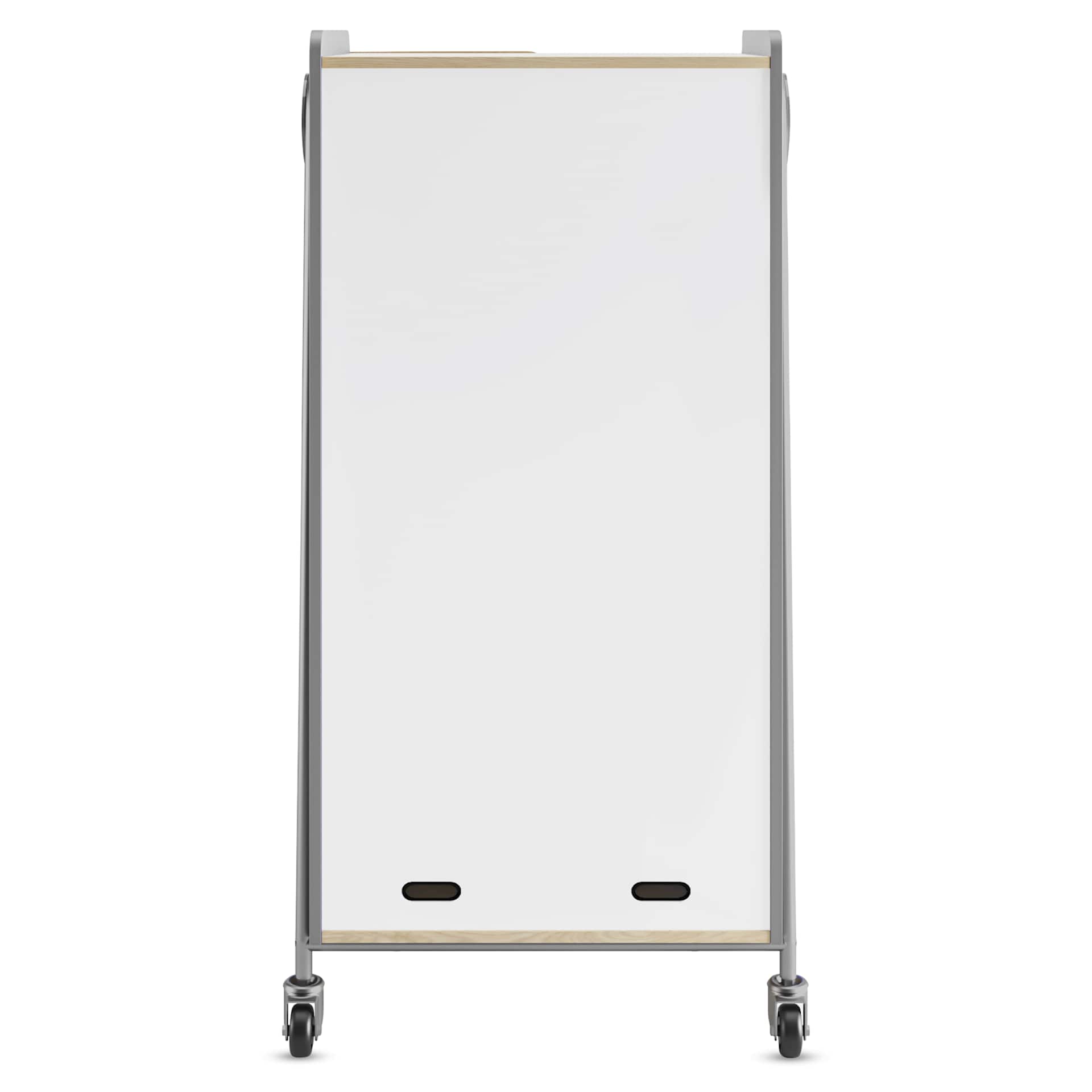 Safco Whiffle Typical 15 Double Storage Cart - Gray, dry-erase laminate in the back of the cart