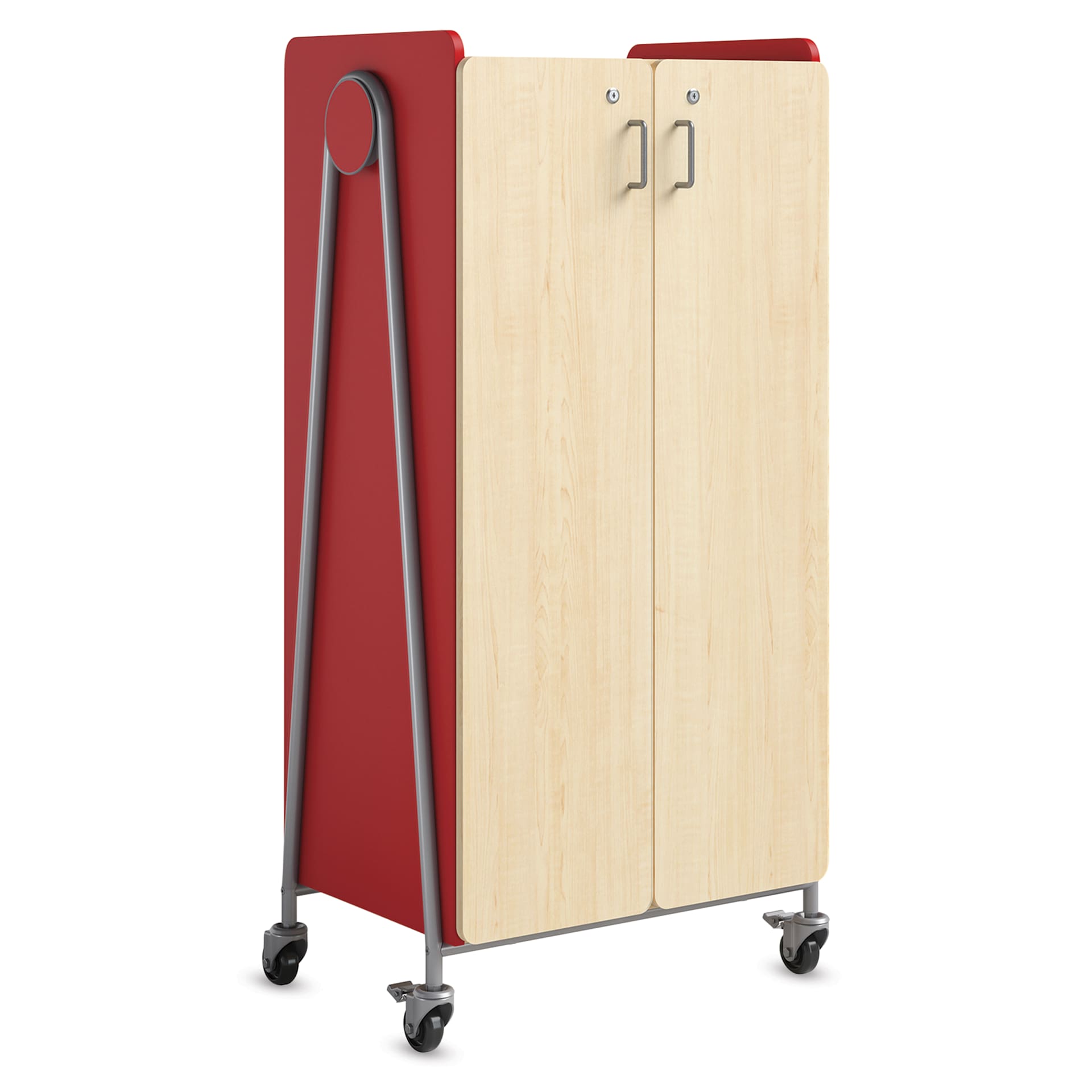 Safco Whiffle Typical 15 Double Storage Cart - Red