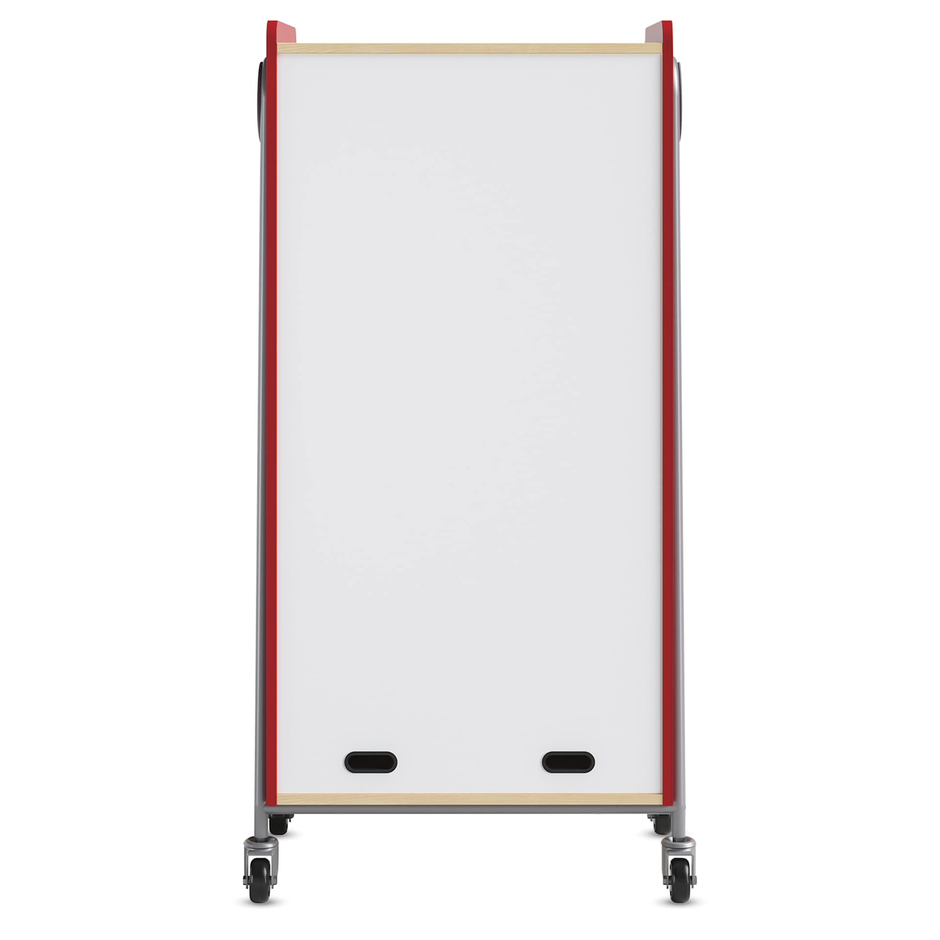 Safco Whiffle Typical 15 Double Storage Cart - Red, dry-erase laminate in the back of the cart
