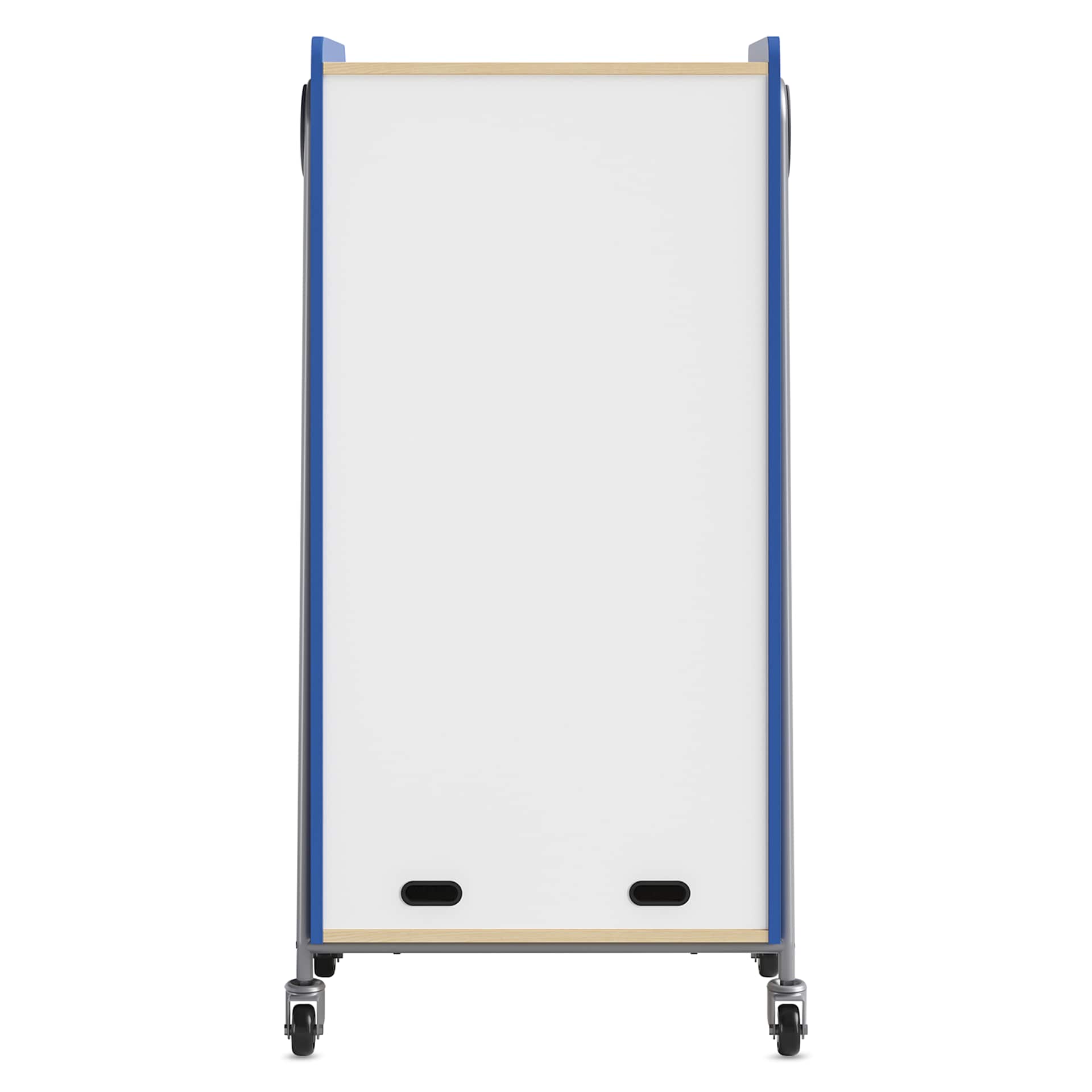 Safco Whiffle Typical 15 Double Storage Cart - Spectrum Blue, dry-erase laminate in the back of the cart