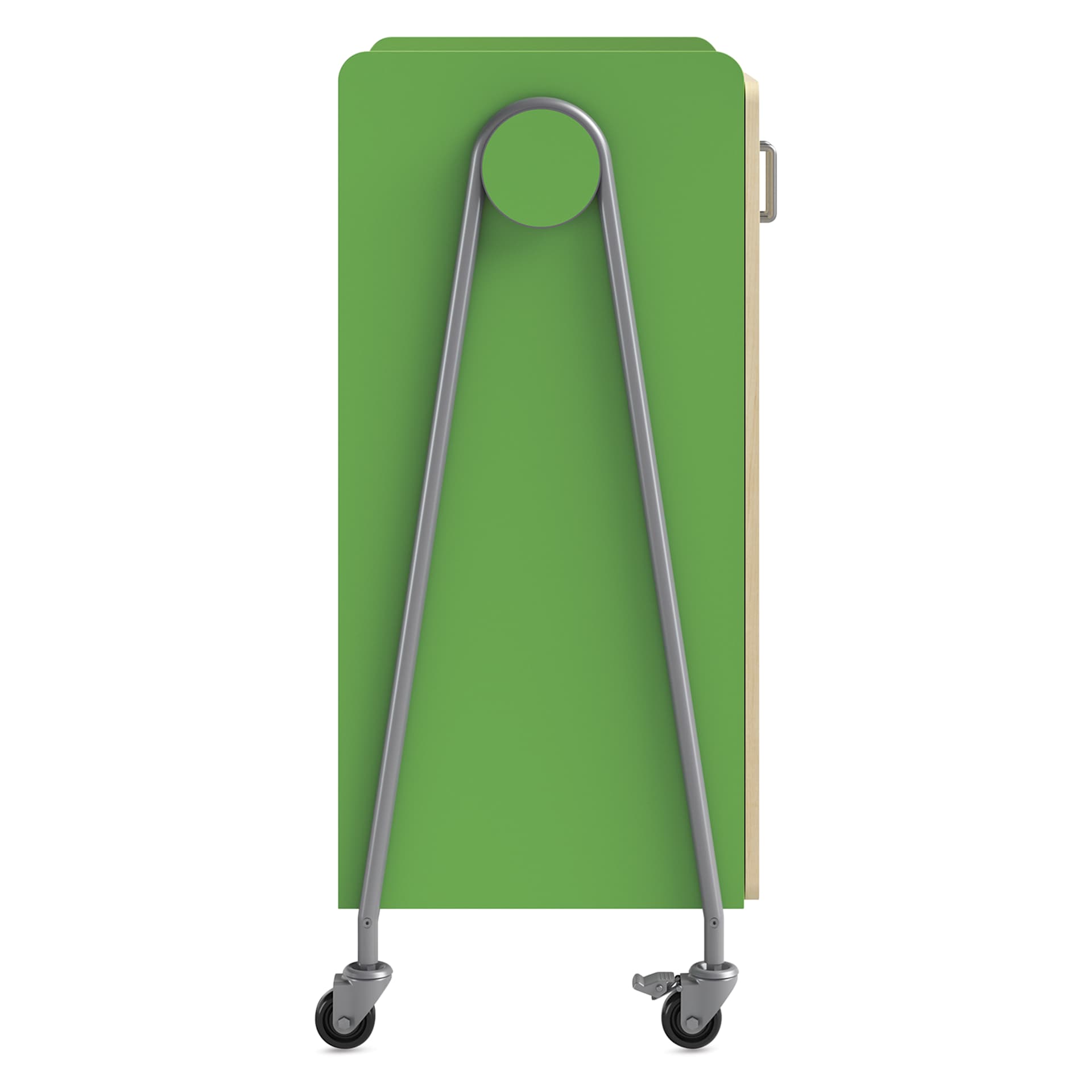 Safco Whiffle Typical 14 Double Storage Cart - Green, side of the cart