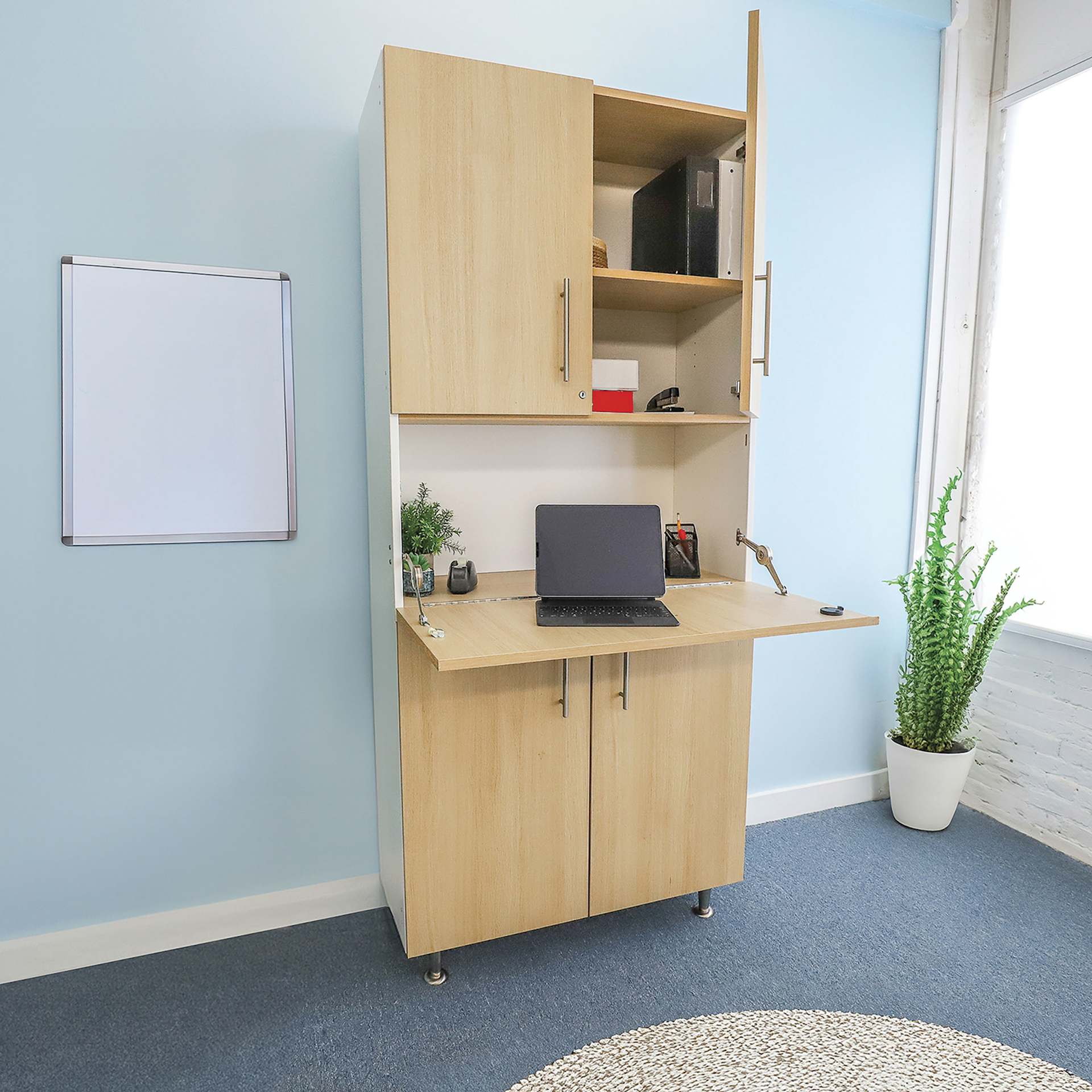 Whitney Brothers ElevatED Workstation Cabinet, inside of a room