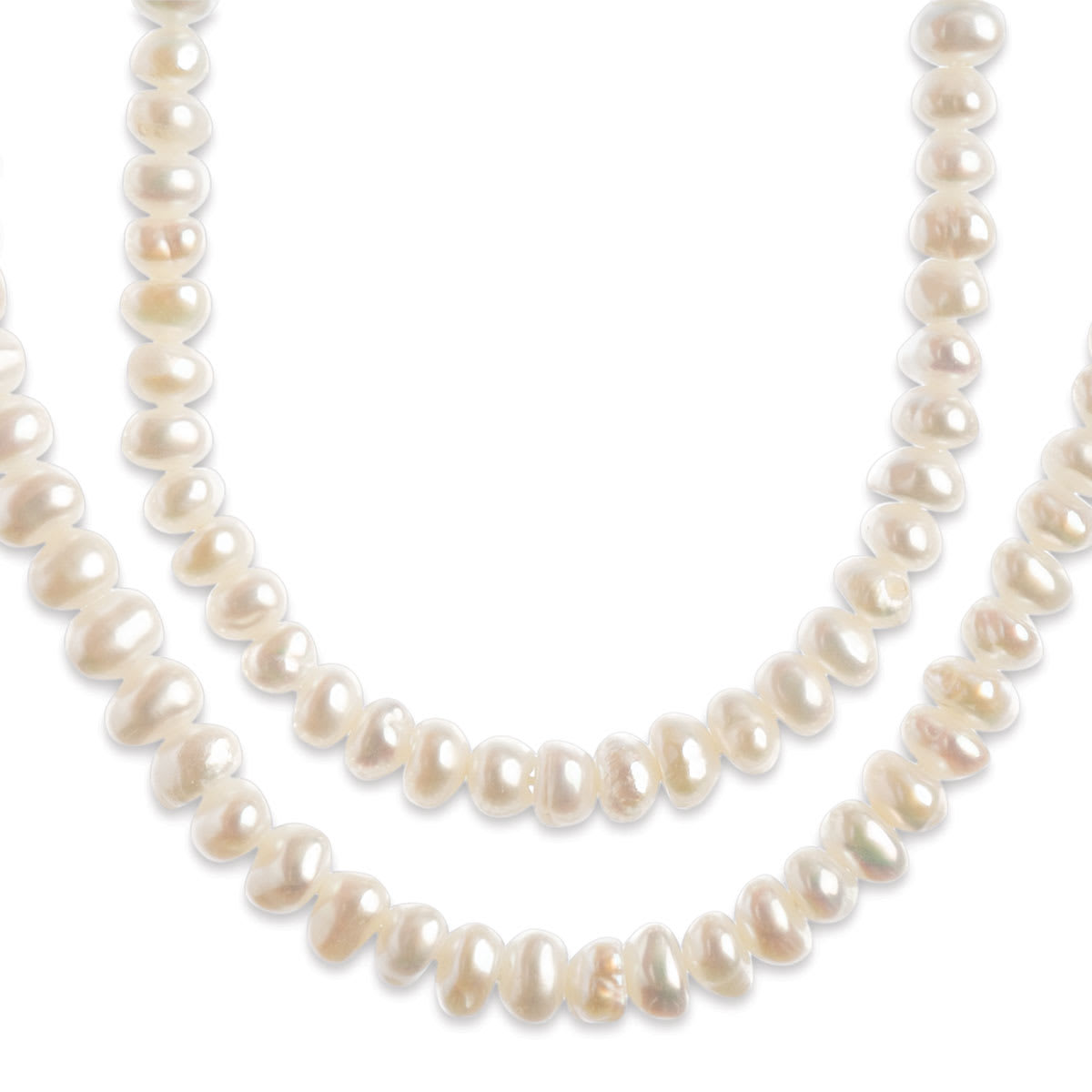 John Bead Earth's Jewels Freshwater Pearls - White, Semi-Round, 2 mm to 3 mm (Close-up of pearls)