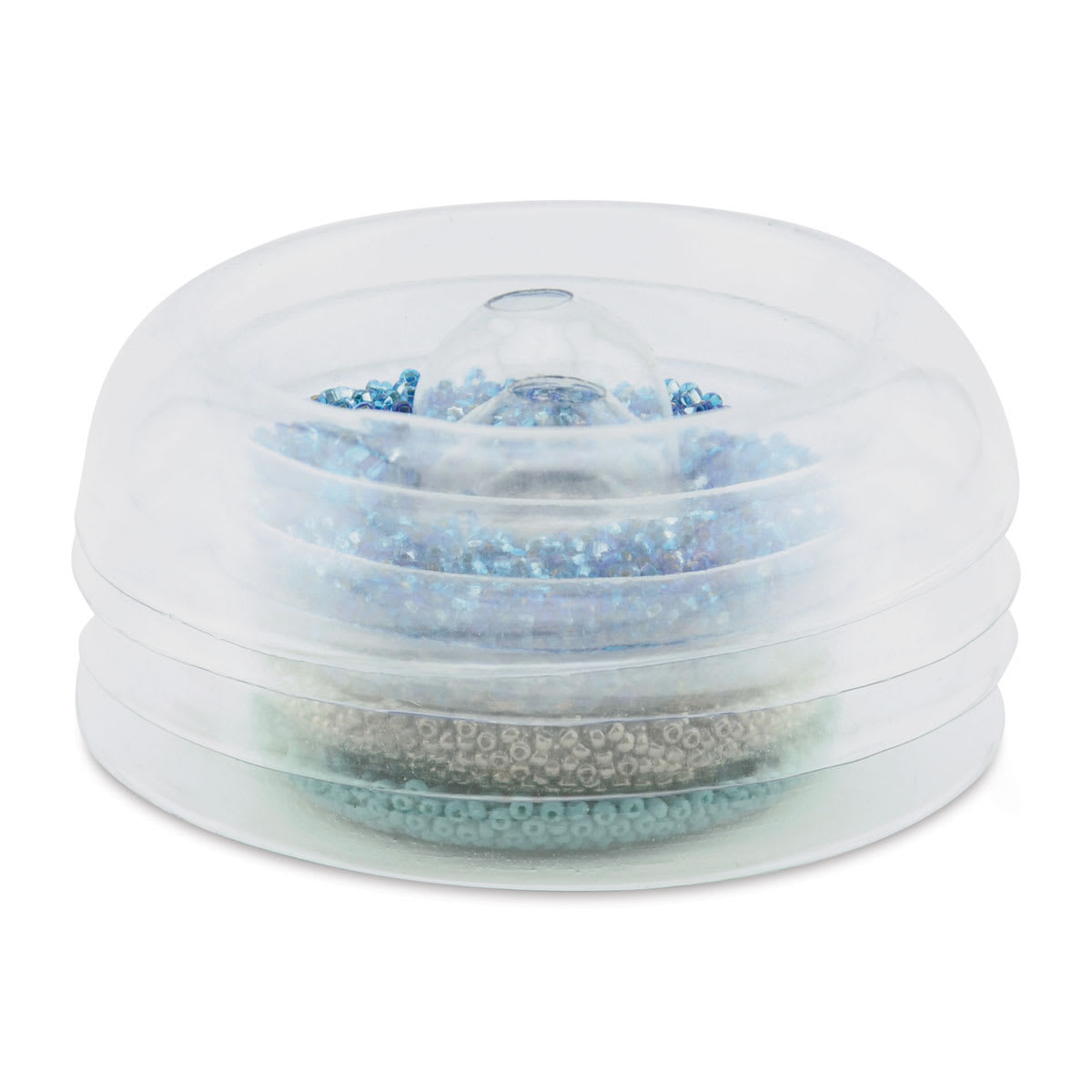Beadalon Spin-N-Bead Quick Change Trays - Package of 2 (Quick Change Trays stacked, Shown with beads in trays, Beads not included)