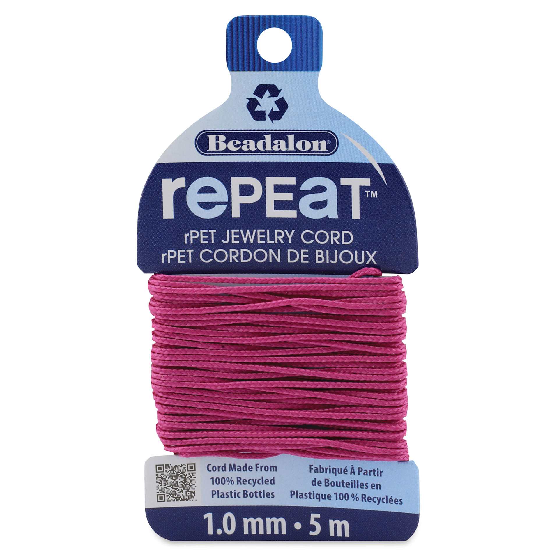 Beadalon Repeat Jewelry Cord - 1 mm x 5 m, Fuchsia