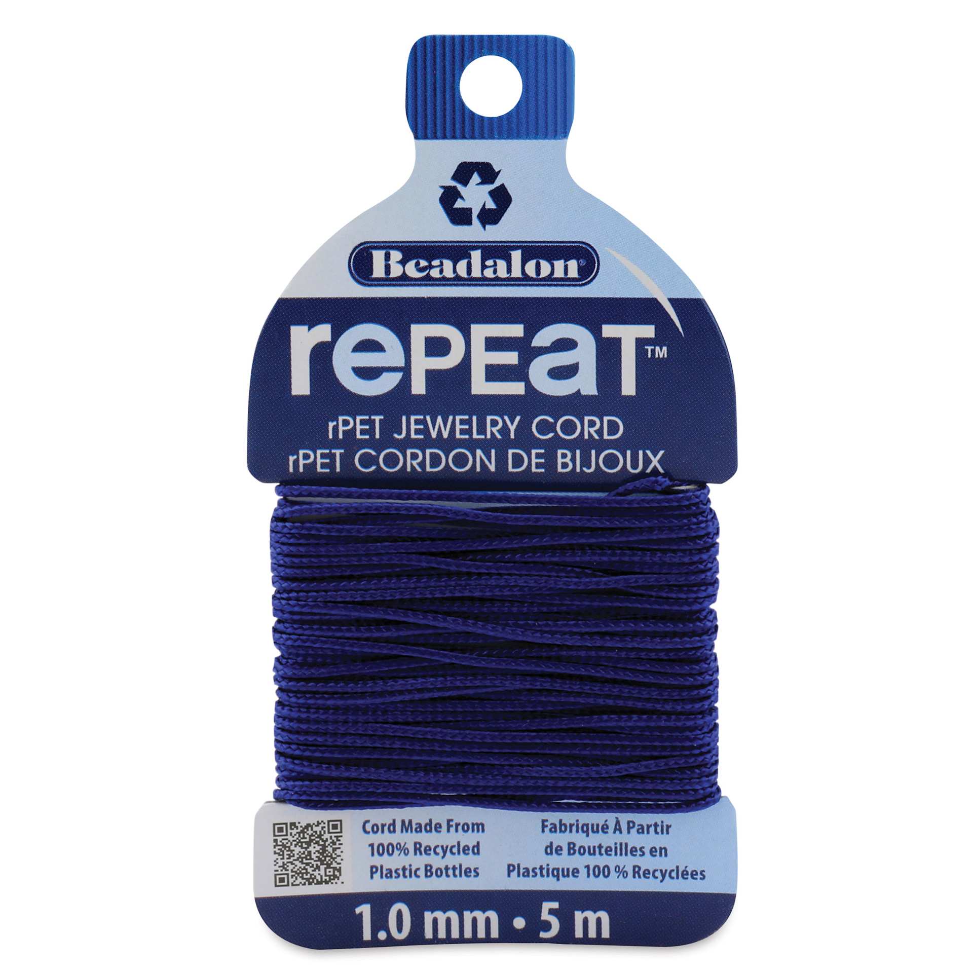 Beadalon Repeat Jewelry Cord - 1 mm x 5 m, Navy Blue