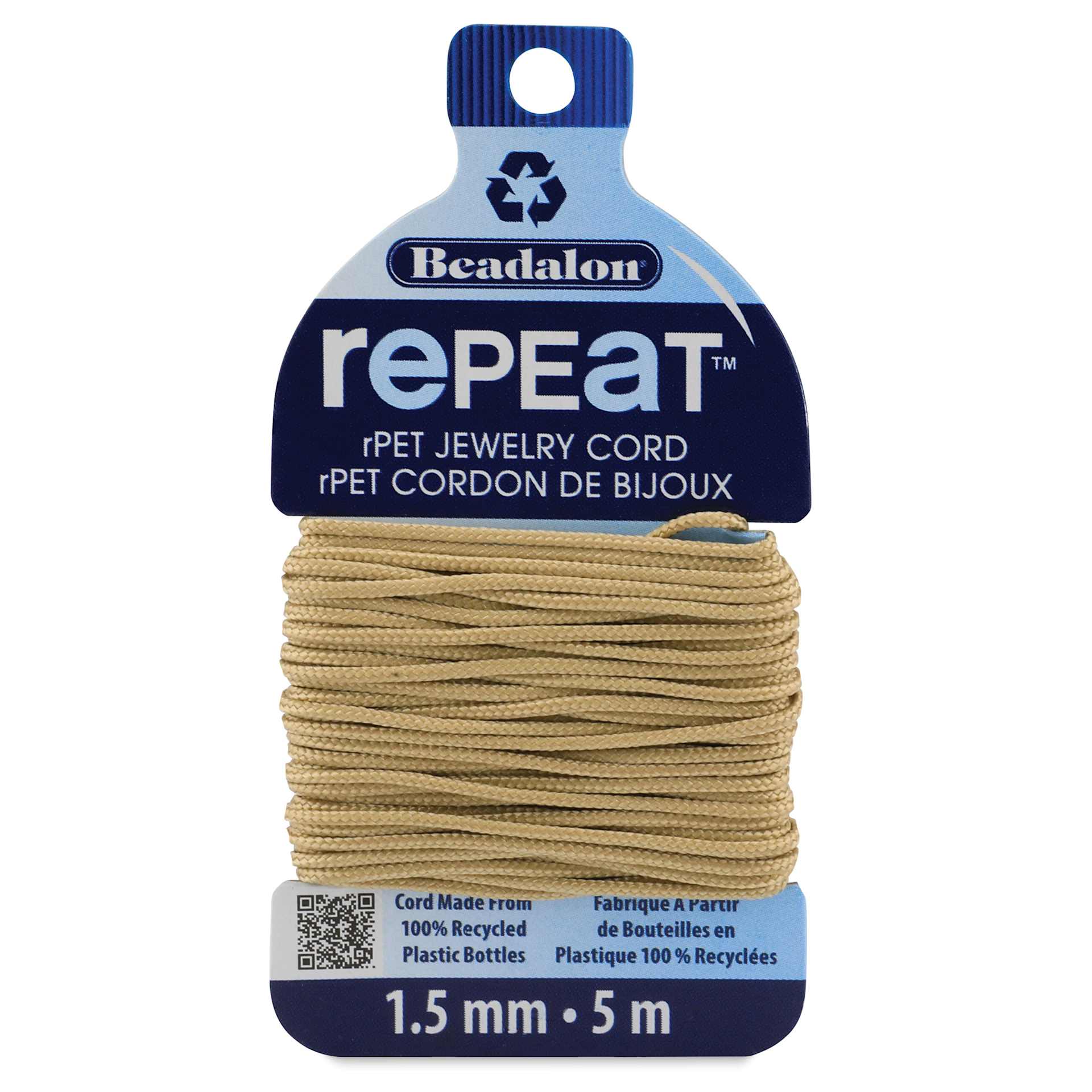 Beadalon Repeat Jewelry Cord - 1.5 mm x 5 m, Sand