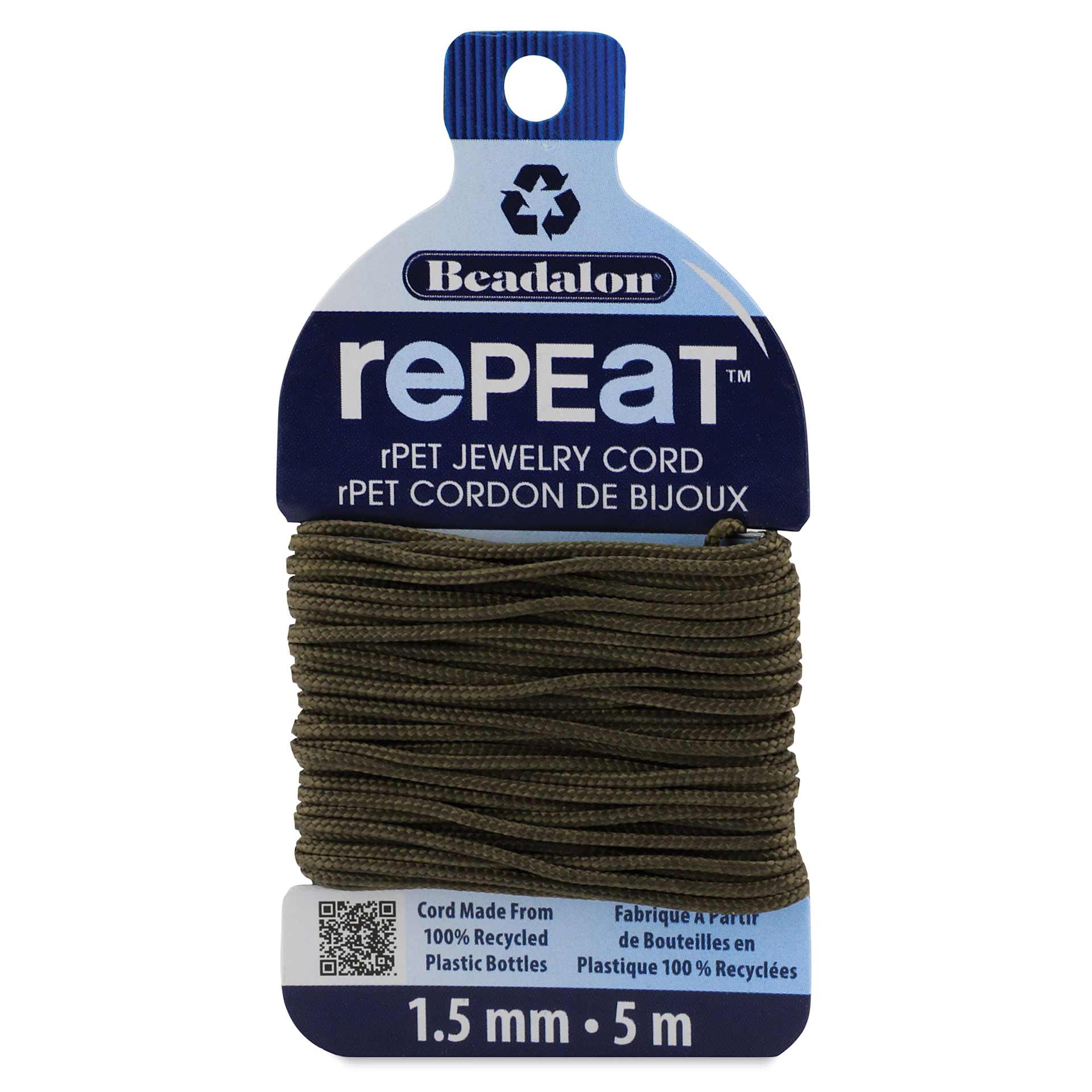 Beadalon Repeat Jewelry Cord - 1.5 mm x 5 m, Earth