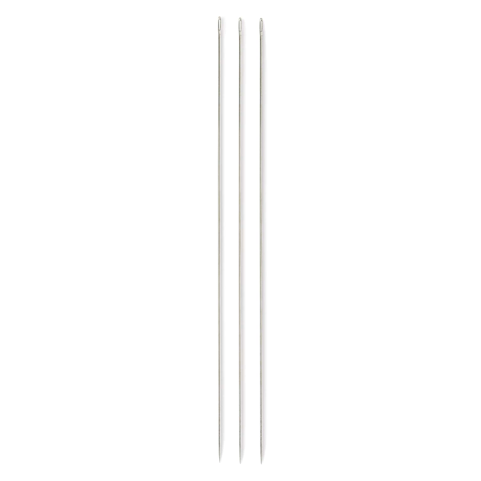 Tulip Needle Company Beading Needles - Loom Work, three needles outside of the packaging