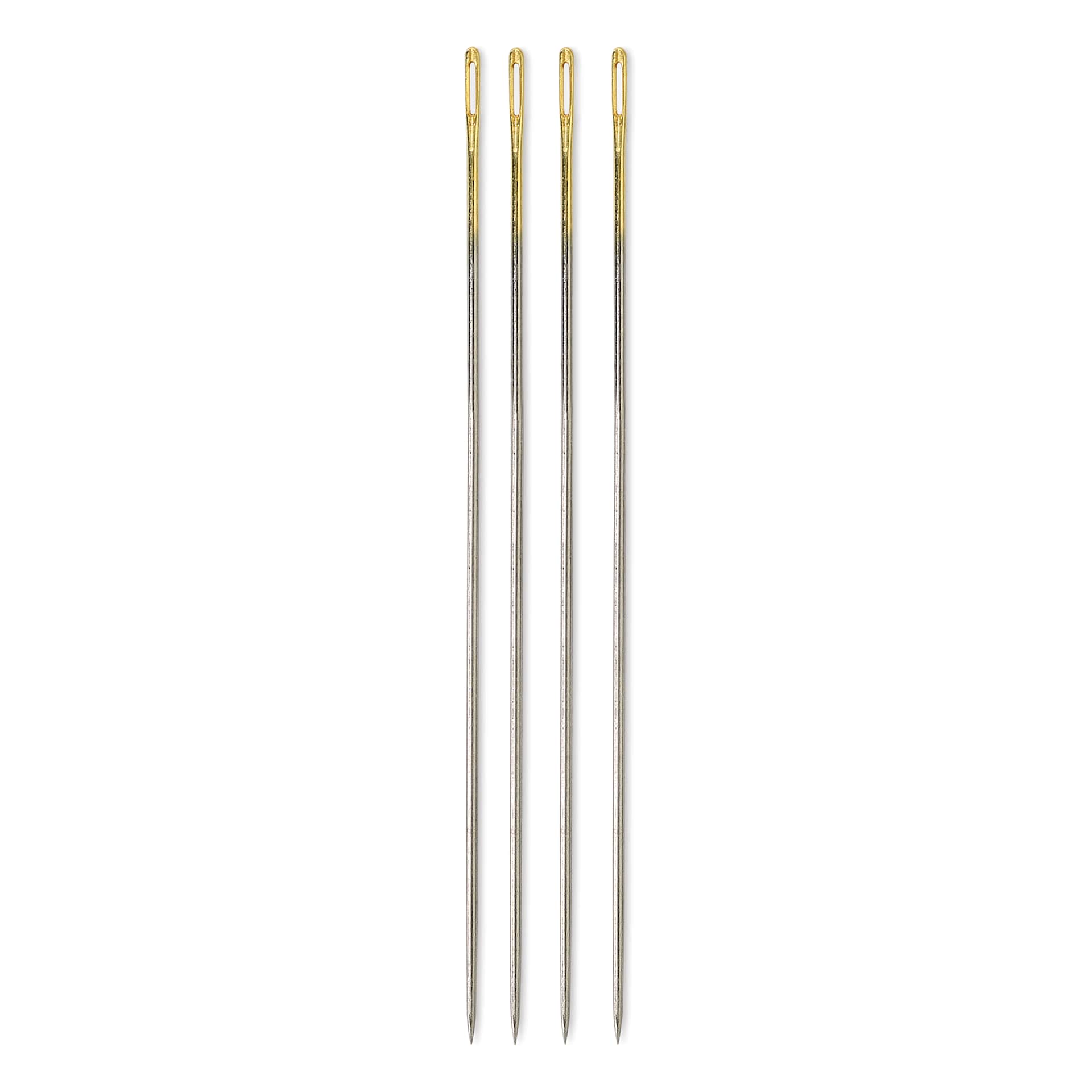 Tulip Needle Company Beading Needles - Embroidery, Size 10, four needles outside of the packaging