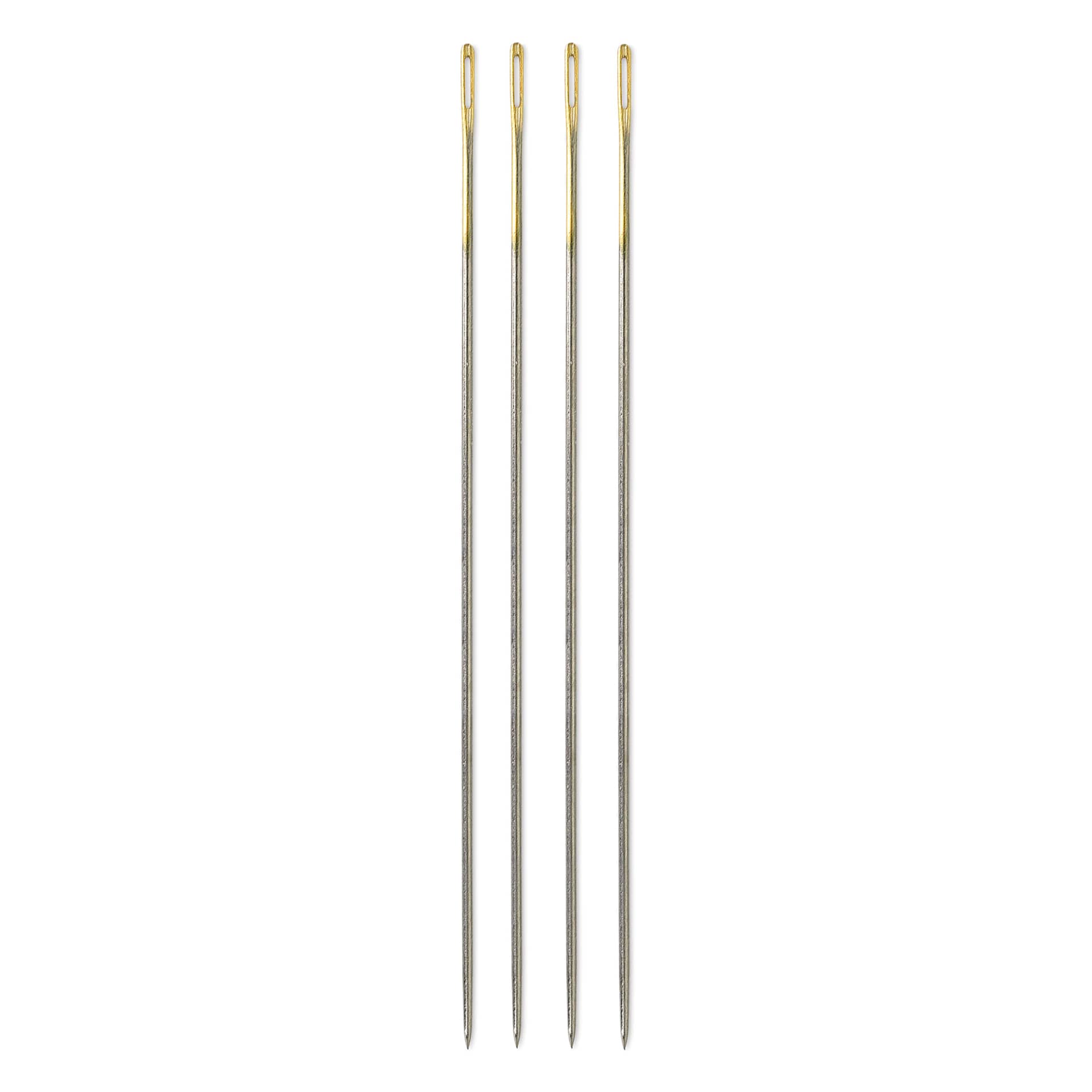 Tulip Needle Company Beading Needles - Embroidery, Size 11, four needles outside of the packaging
