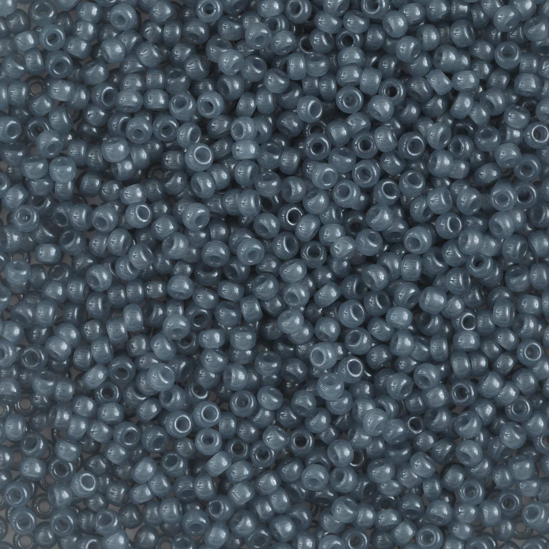 John Bead Miyuki Glass Seed Beads - Light Slate Grey, close-up