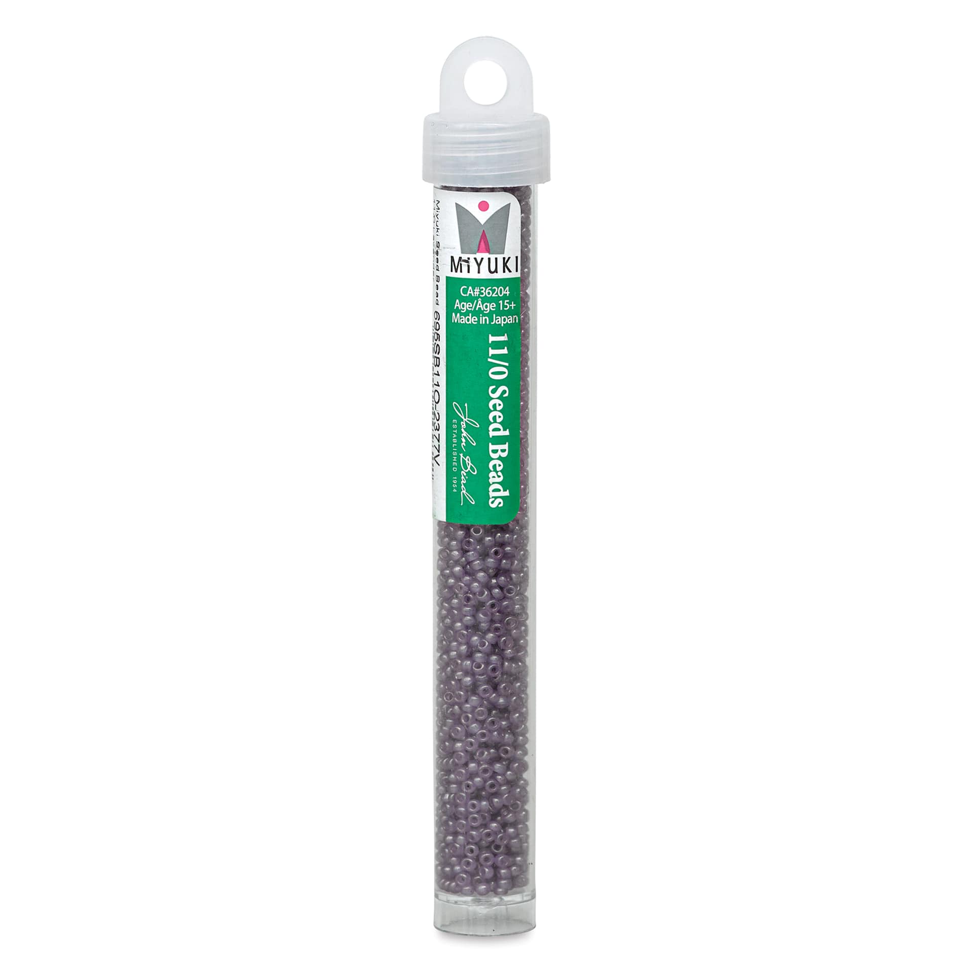 John Bead Miyuki Glass Seed Beads - Lavender, 22 g vial