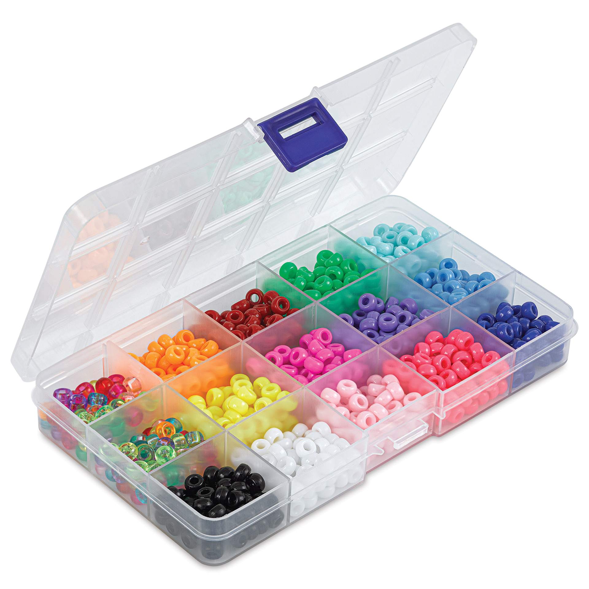 Blick Pony Bead Box - Set of 15 - contents, angled view