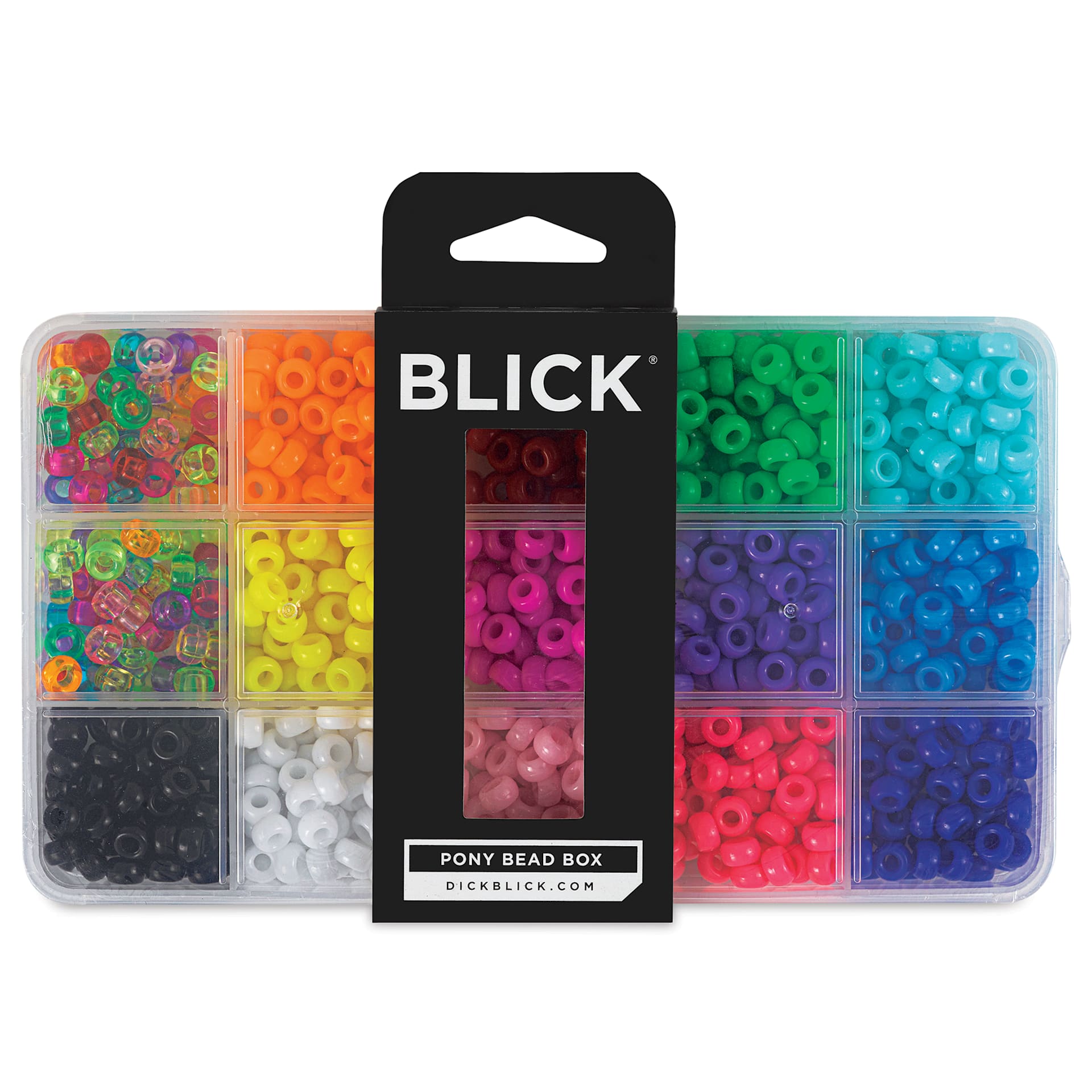 Blick Pony Bead Box - Set of 15 - front of packaging, top view