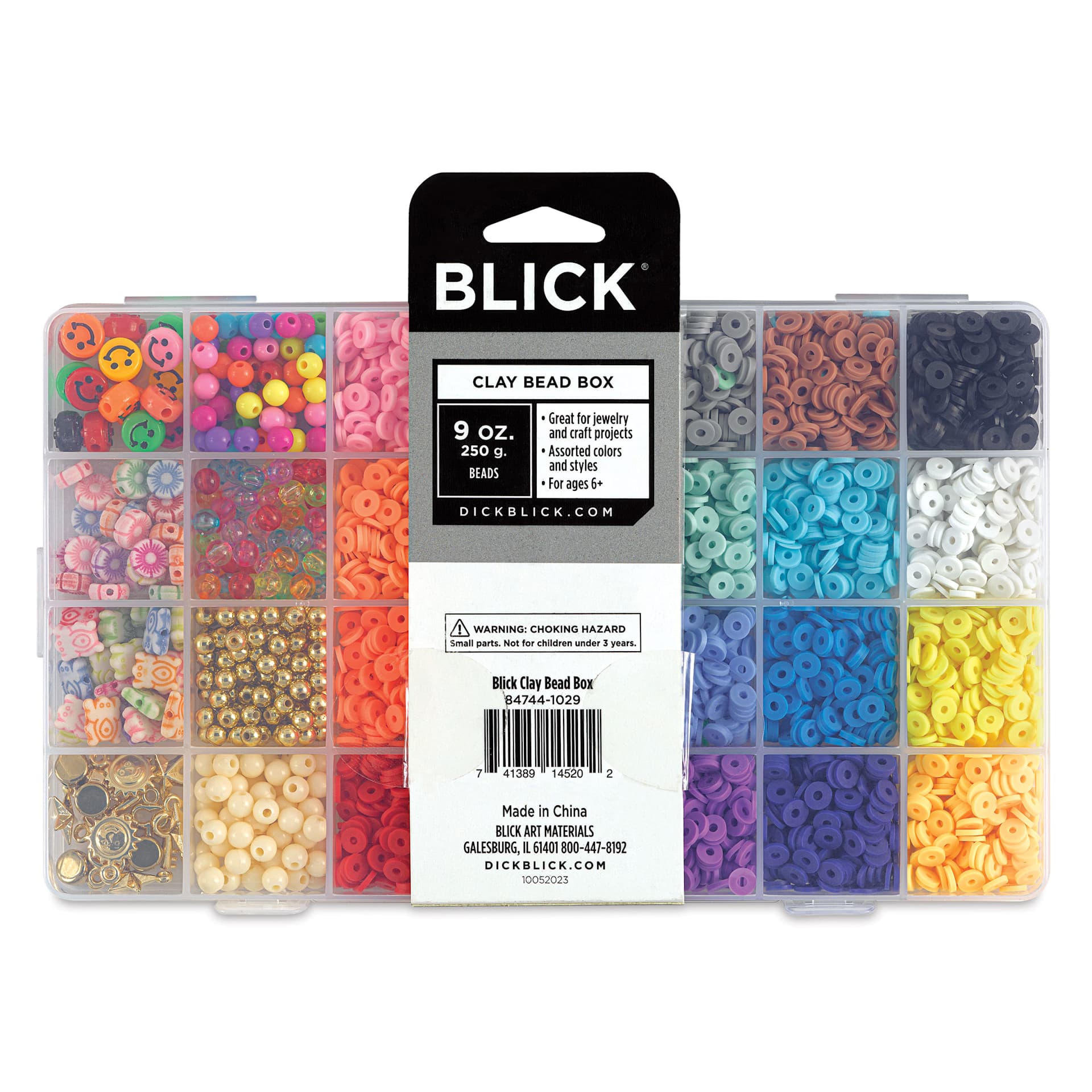 Blick Clay Bead Box - Set of 28 - back of packaging