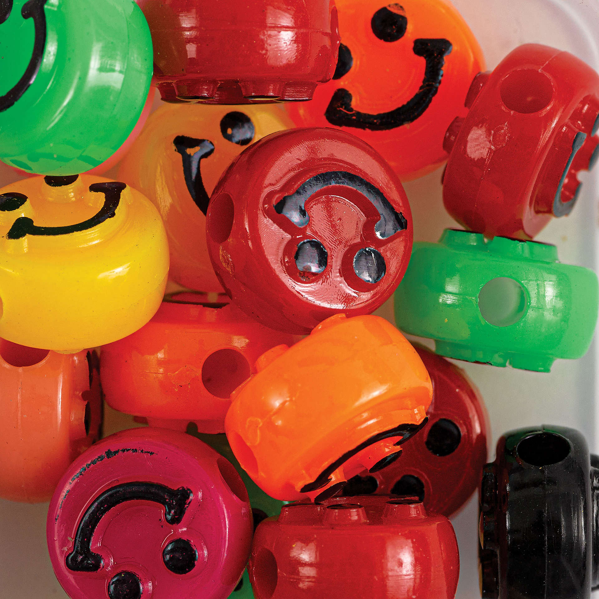Blick Clay Bead - Assorted Colors, Smiley Faces