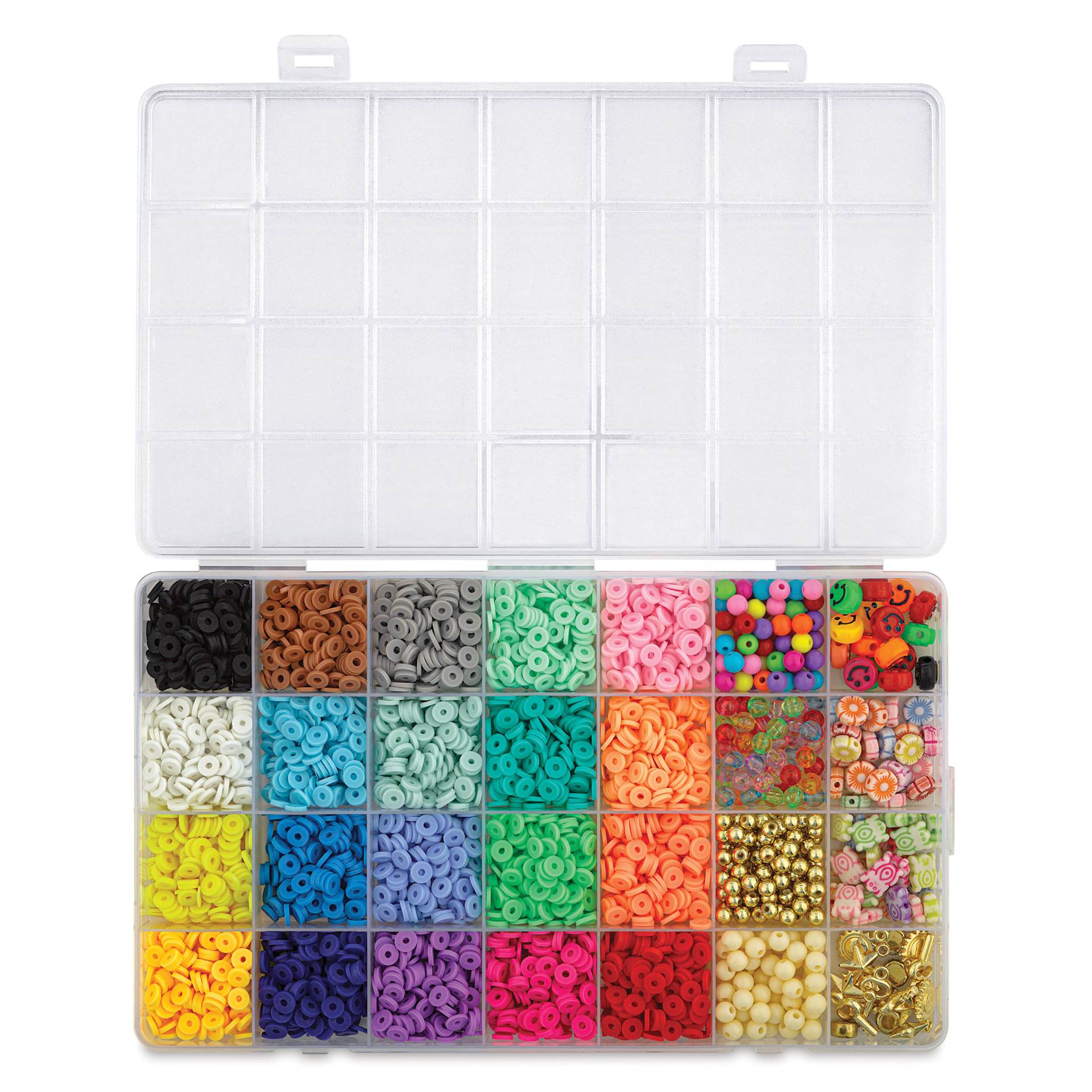 Blick Clay Bead Box - Set of 28 - contents, top view