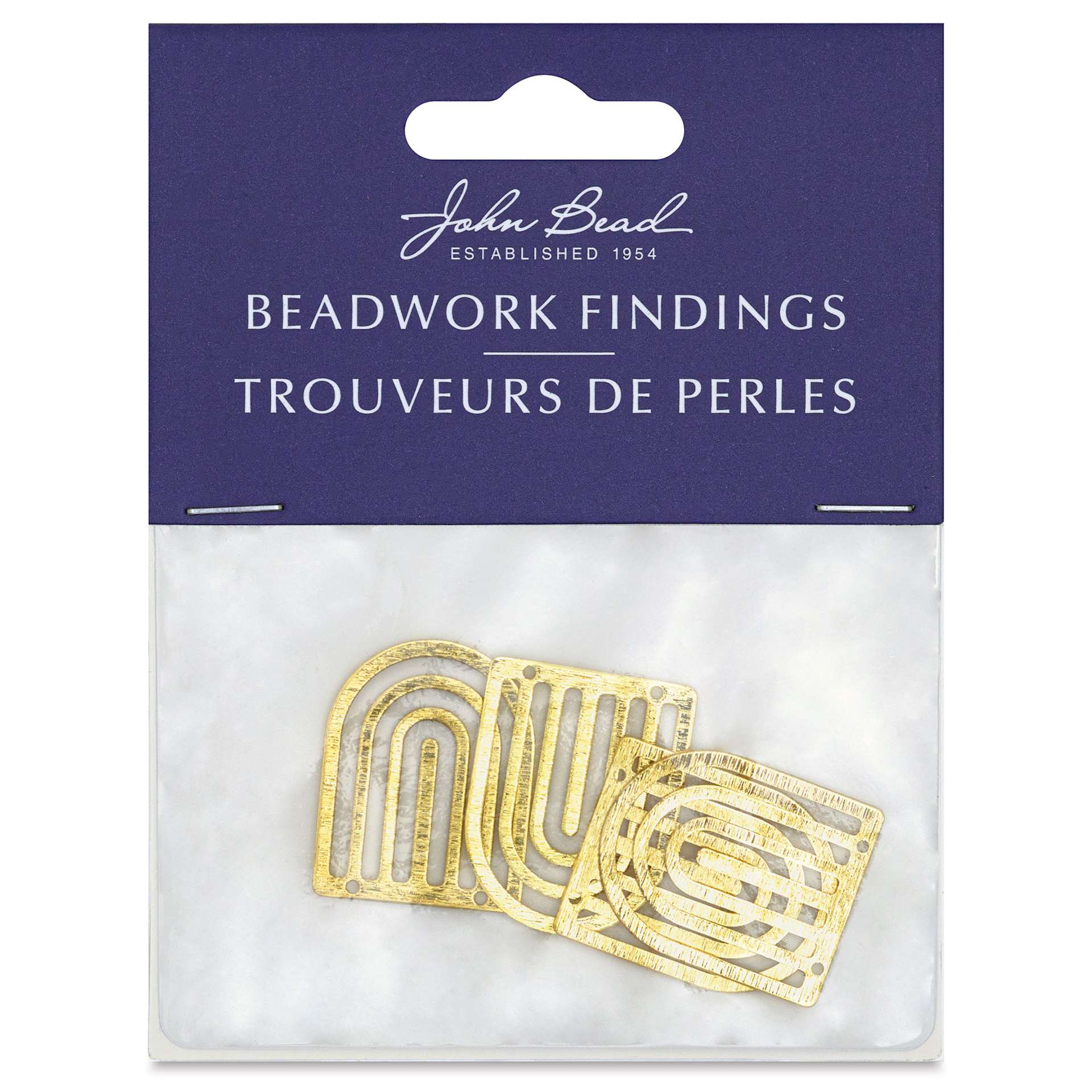 John Bead Beadwork Charms - Gold Rainbow, Pkg of 4, front of package