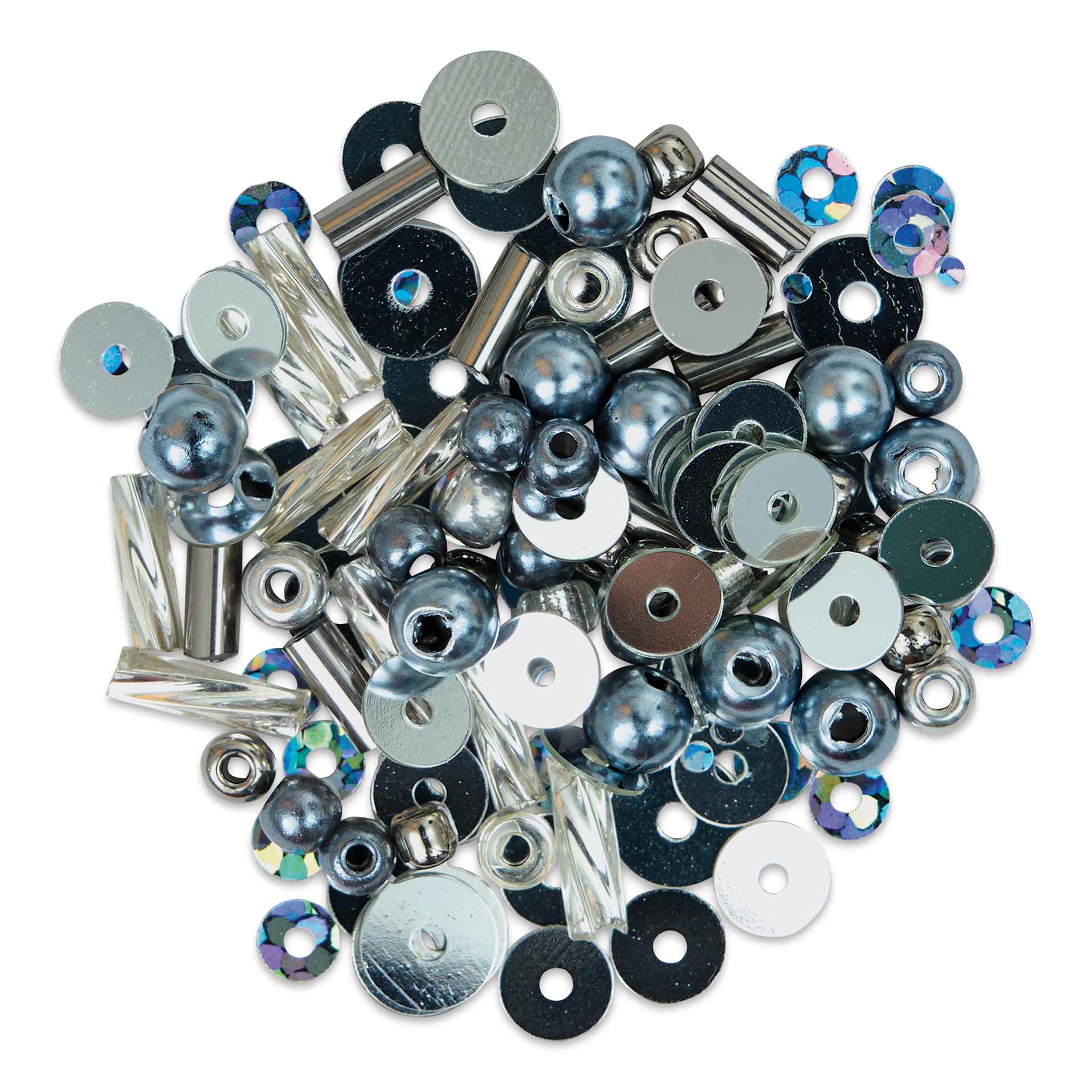 John Bead Sequins & Beads Kit - Silver, 81 g assortment of included beads
