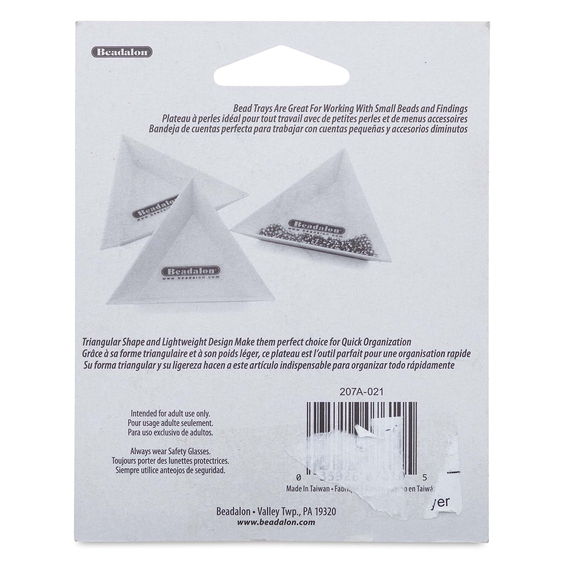 Beadalon Tri-Trays - White, Pkg of 3 back of packaging