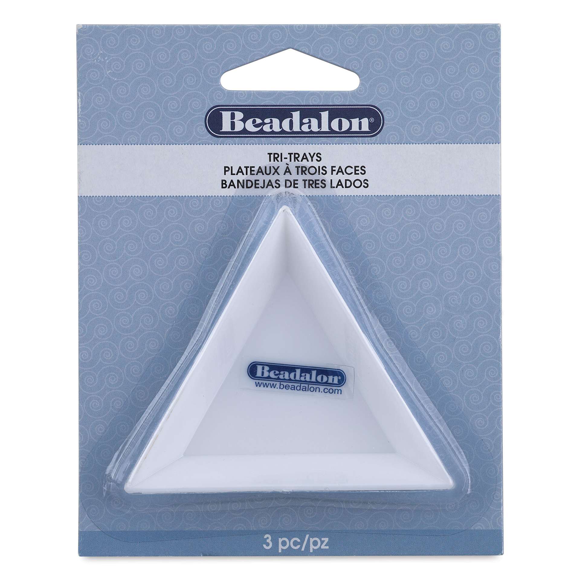 Beadalon Tri-Trays - White, Pkg of 3 front of packaging