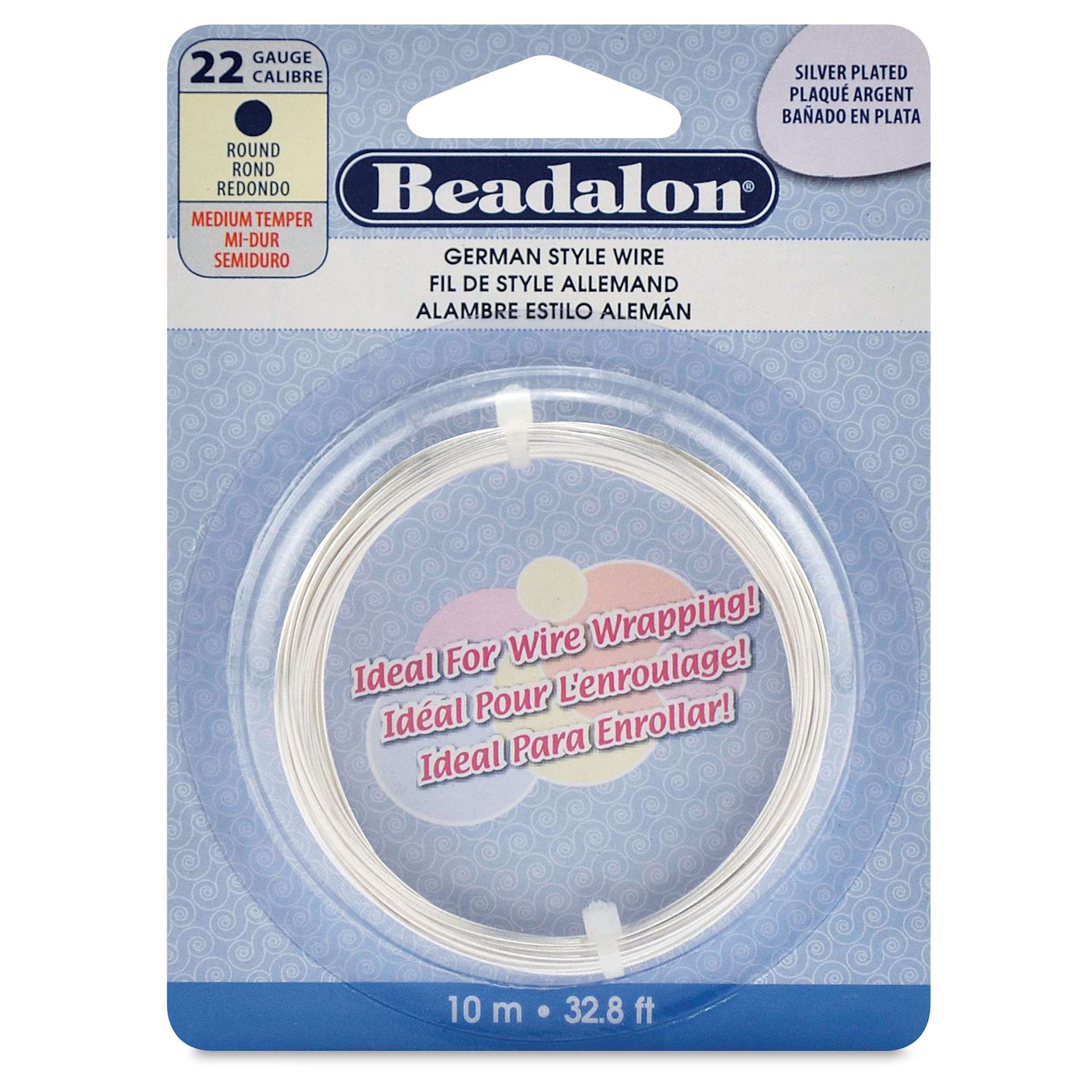 Beadalon German Style Wire - Silver-Plated, 22 Gauge, 0.025" x 33 ft