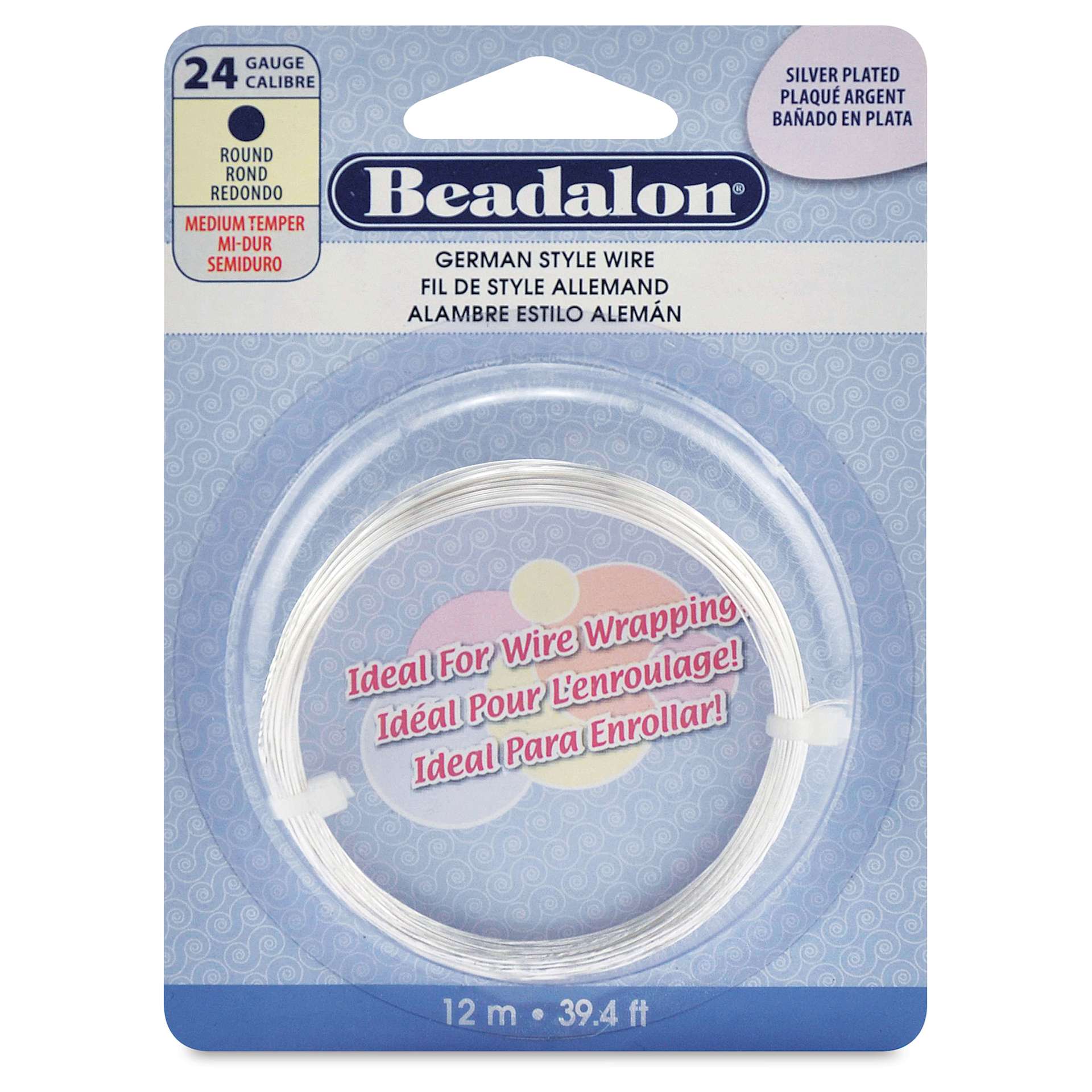 Beadalon German Style Wire - Silver-Plated, 24 Gauge, 0.020" x 39-2/5 ft