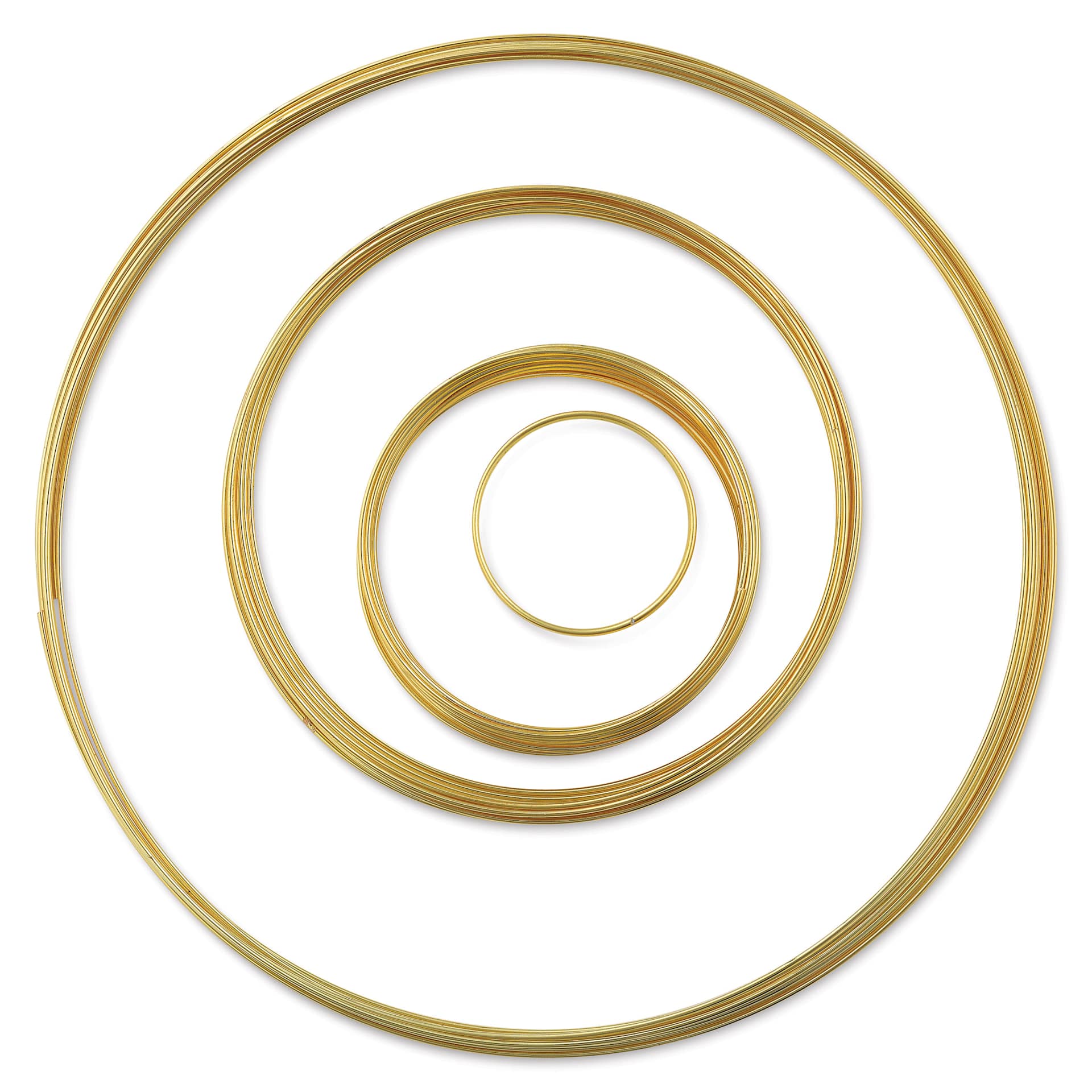 Beadalon Plated Memory Wire - Assorted Sizes, Gold, 1/2 oz - all sizes top view