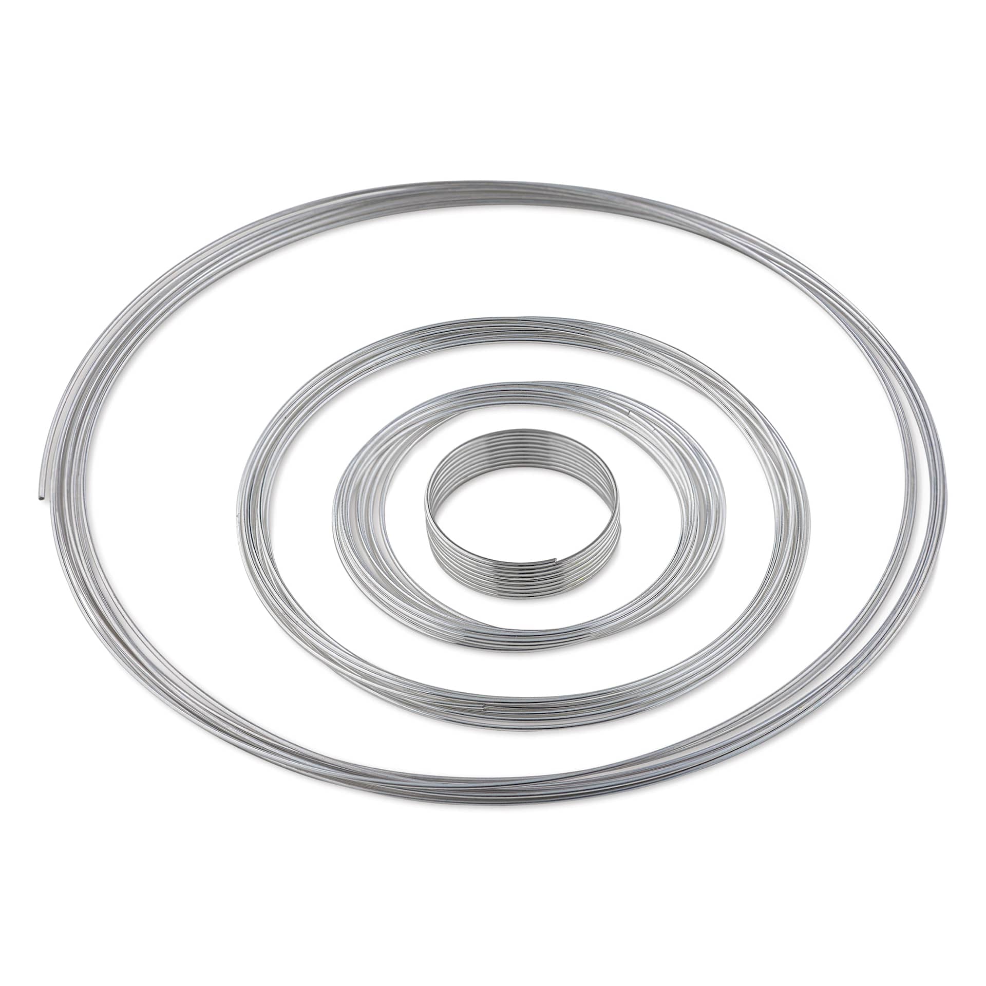 Beadalon Plated Memory Wire - Assorted Sizes, Silver Plated, 1/2 oz - all sizes top view