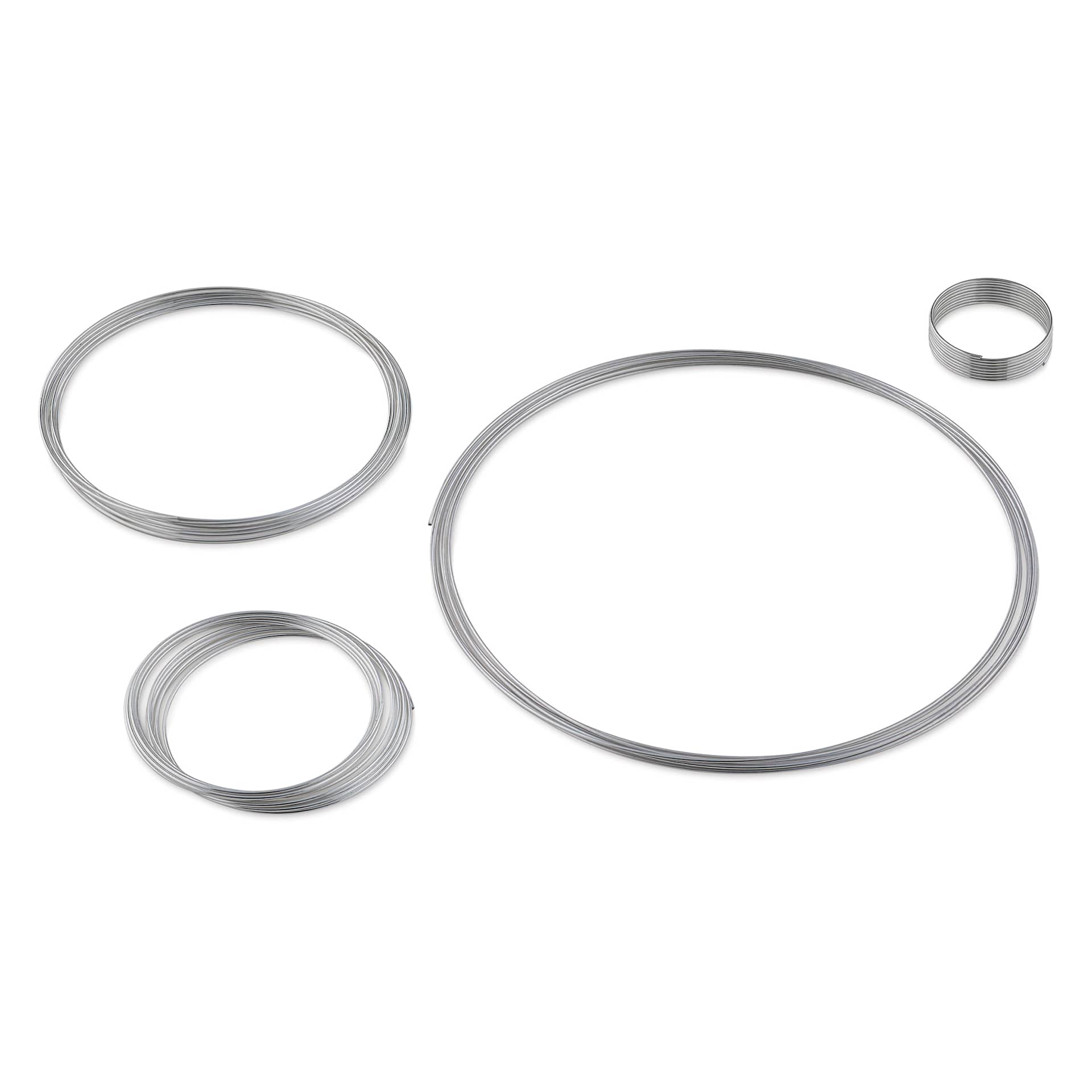 Beadalon Plated Memory Wire - Assorted Sizes, Silver Plated, 1/2 oz - all sizes split out