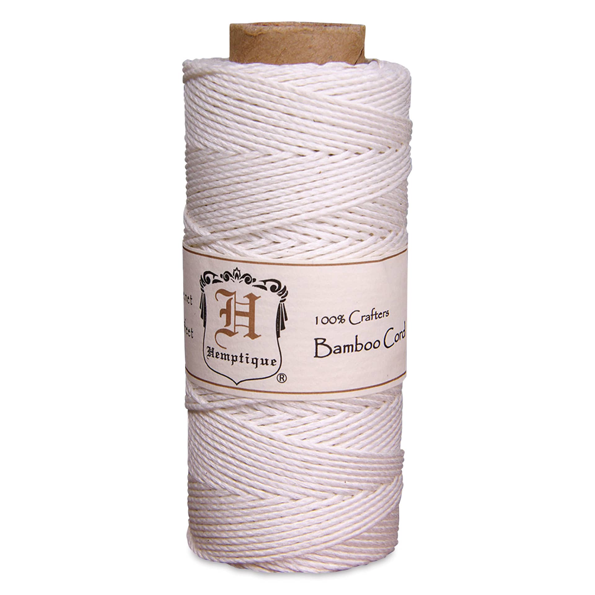 Hemptique Bamboo Cord Spool - White, 1 mm x 205 ft