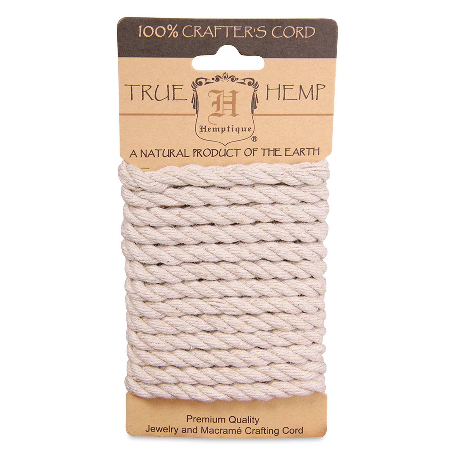 Hemptique Twisted Hemp Rope - Natural, 6 mm, 2 m