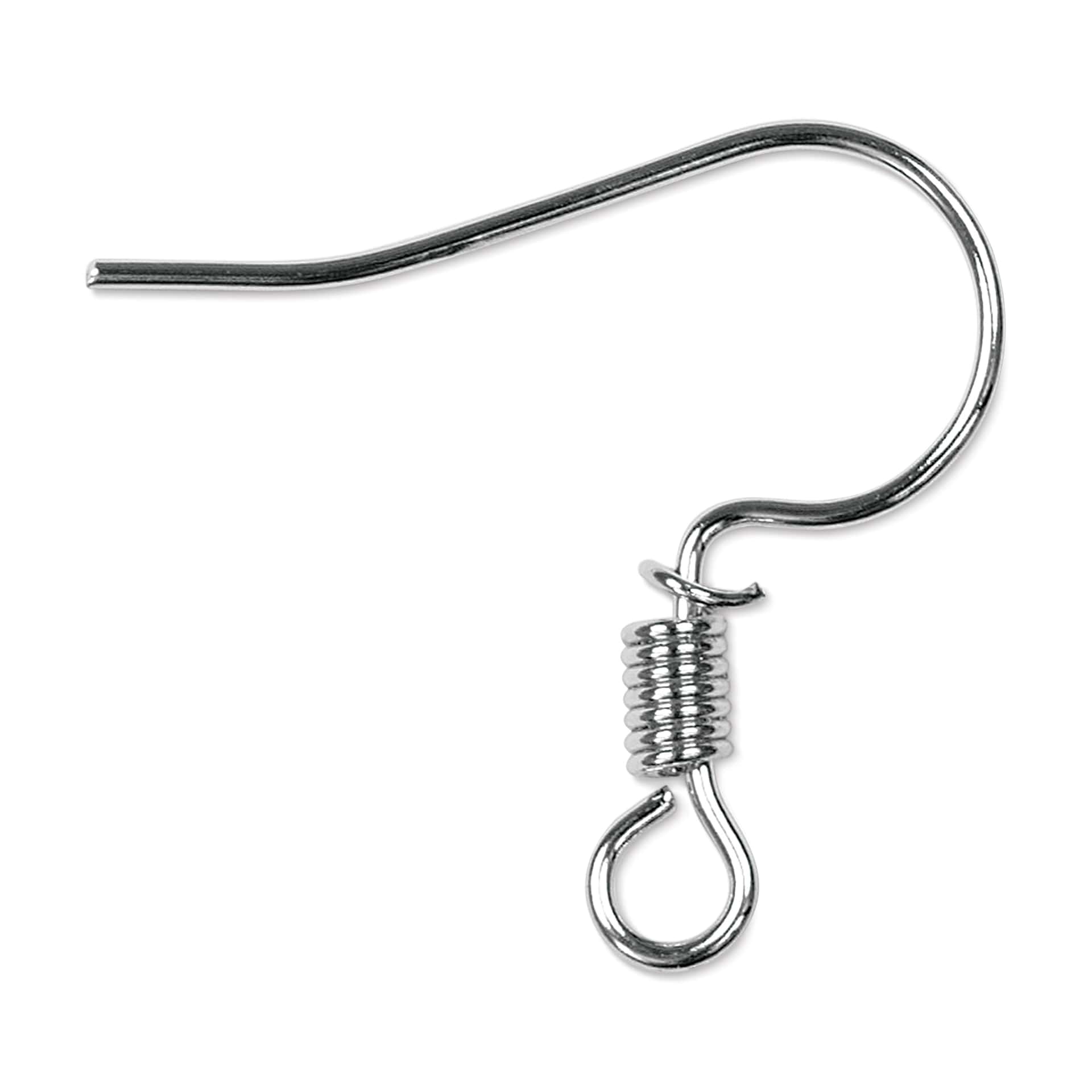 Craft Medley Fish Hook Earring Wires - Silver, 19 mm, Pkg of 50