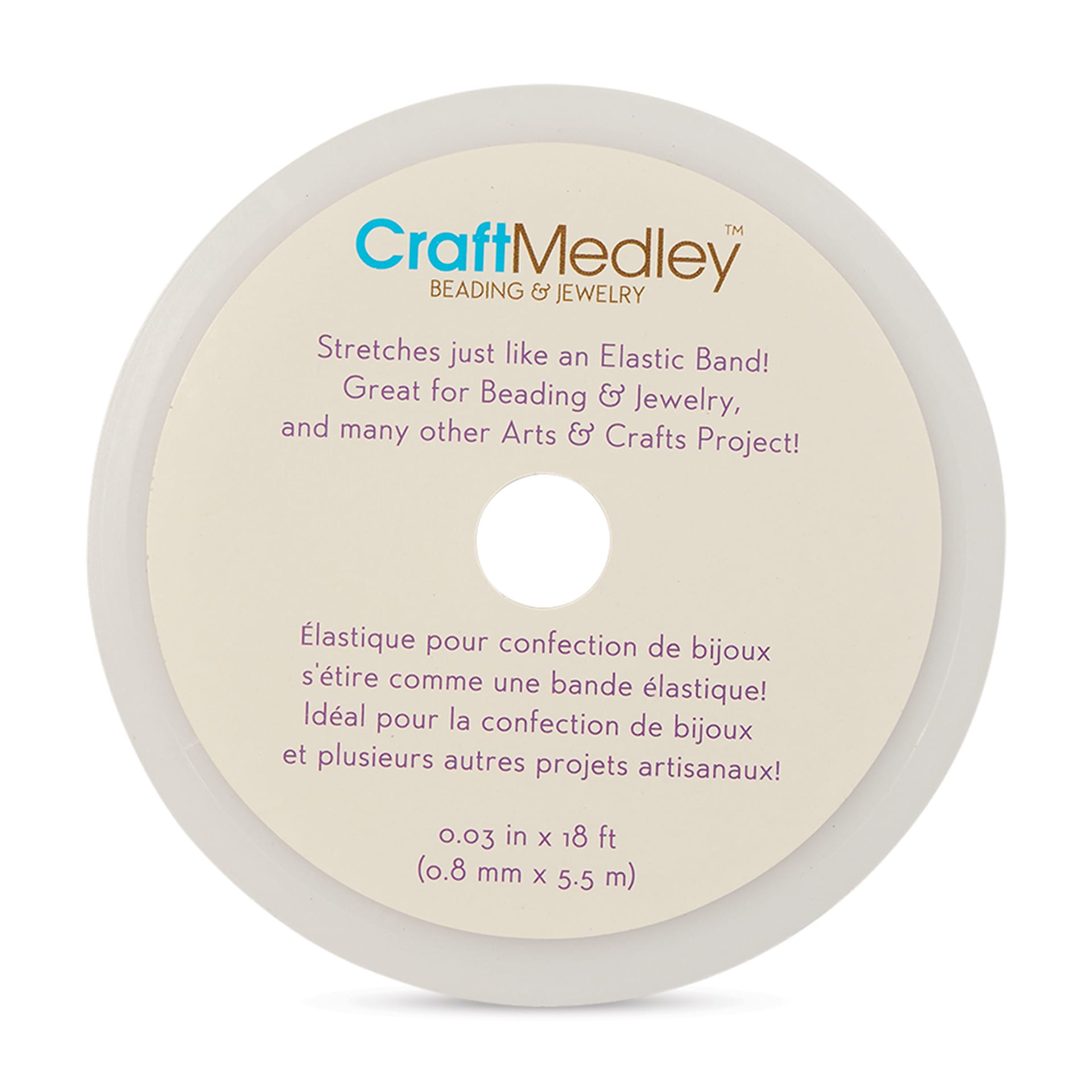 Craft Medley Elastic Jewelry Cord - Black, 0.8 mm, 18 ft out of packaging