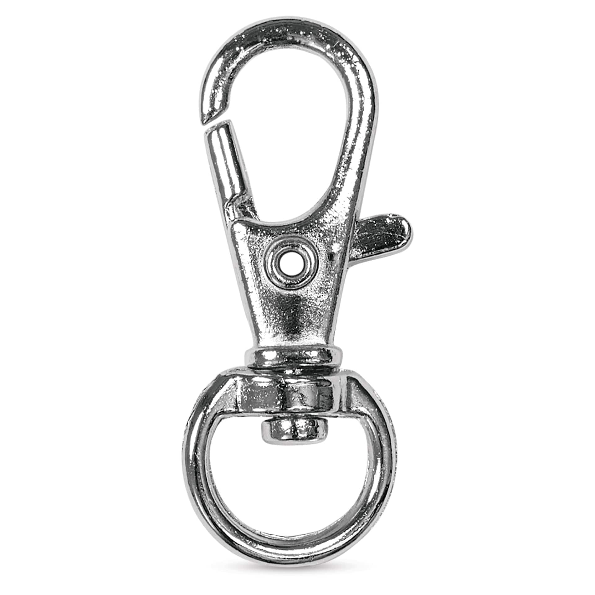 Craft Medley Key Ring Clips - Silver, 1.25", Pkg of 5