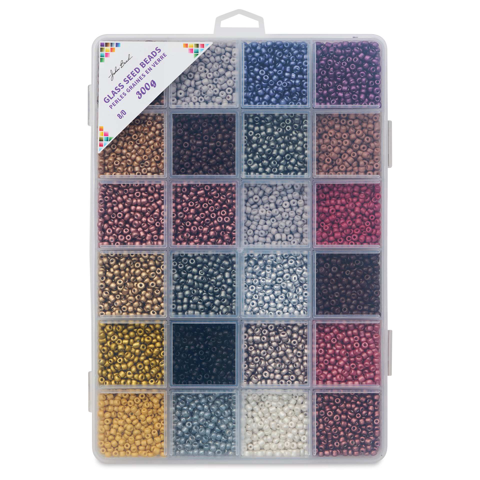 John Bead Color Mix Seed Bead Box - Rustic Cobblestones, Set of 24