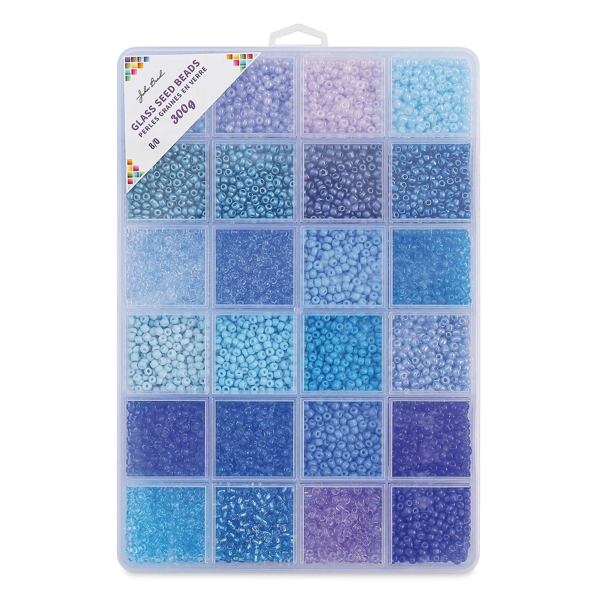 John Bead Color Mix Seed Bead Box - Blue Serenity, Set of 24