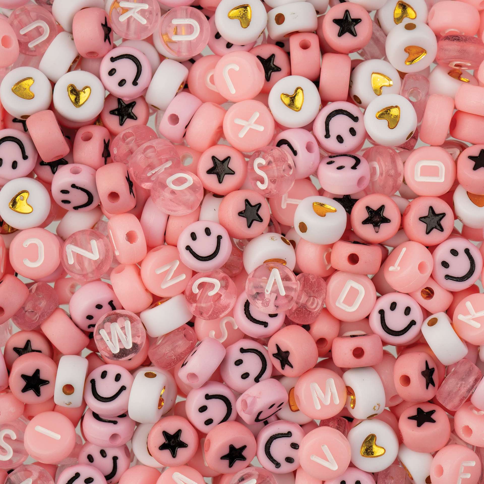 John Bead Craft Beads Disc Mix - Pink, 72 g - close-up