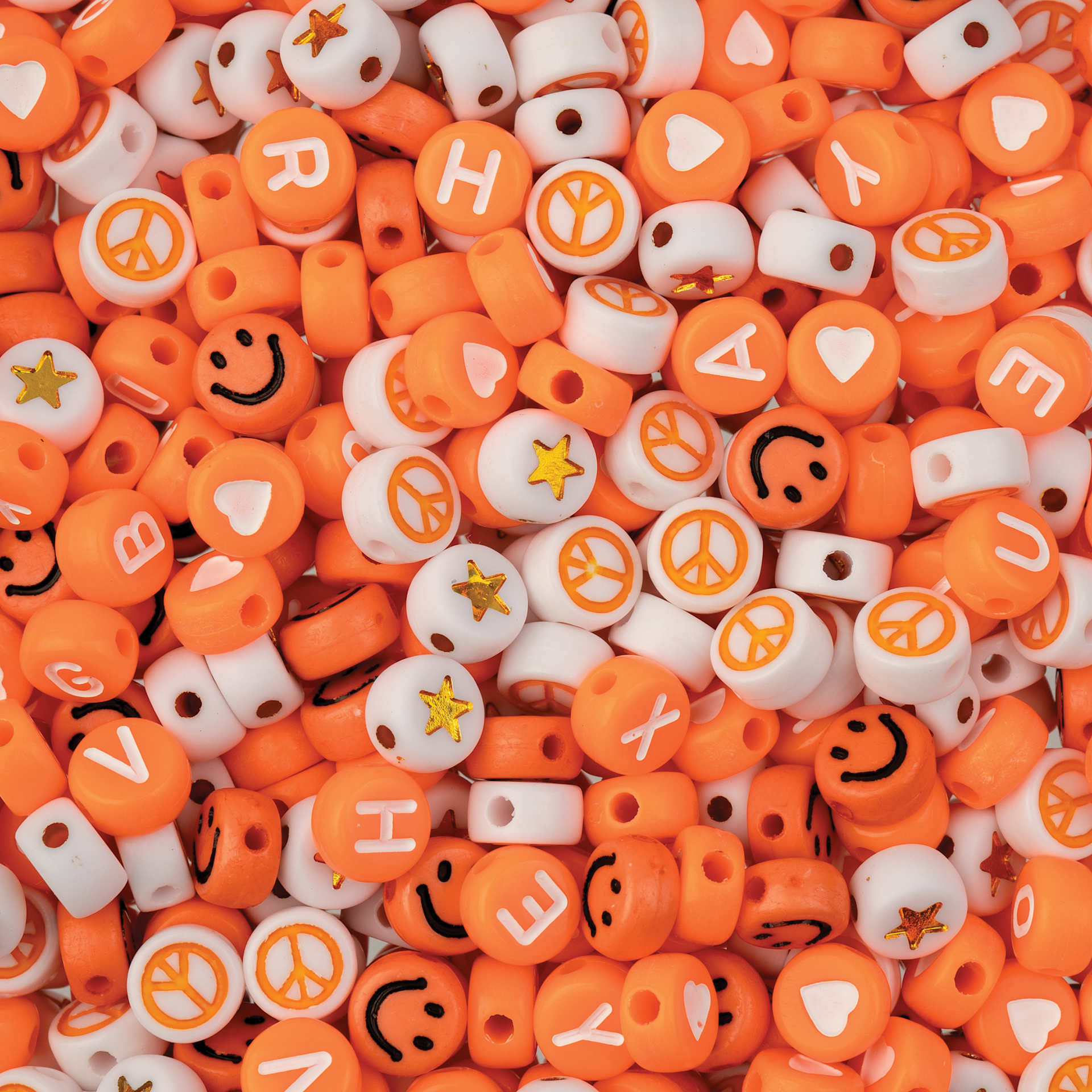 John Bead Craft Beads Disc Mix - Orange, 72 g - close-up