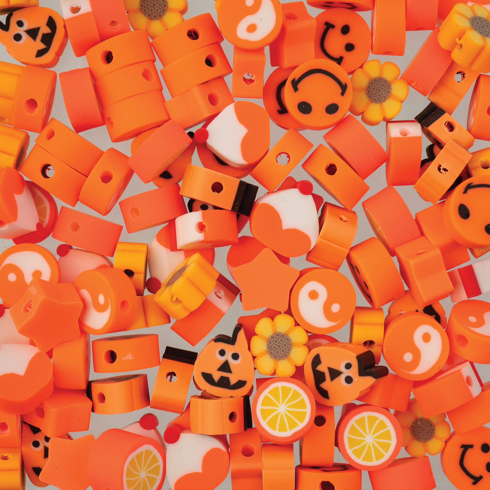 John Bead Craft Beads Clay Shapes - Orange